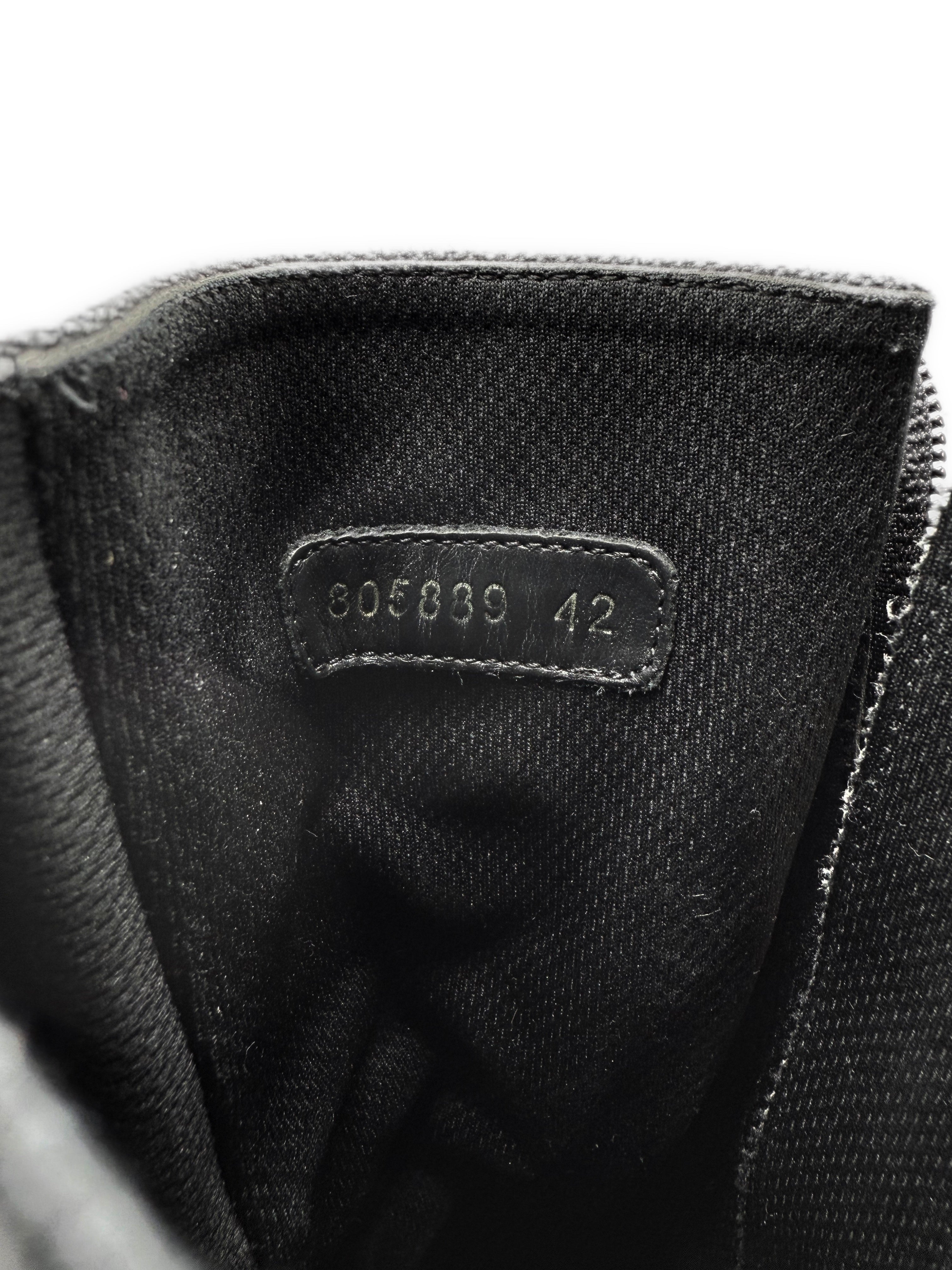 AW24 Balenciaga Canvas Hi-top Black Side Zip Combat Stomper Boots