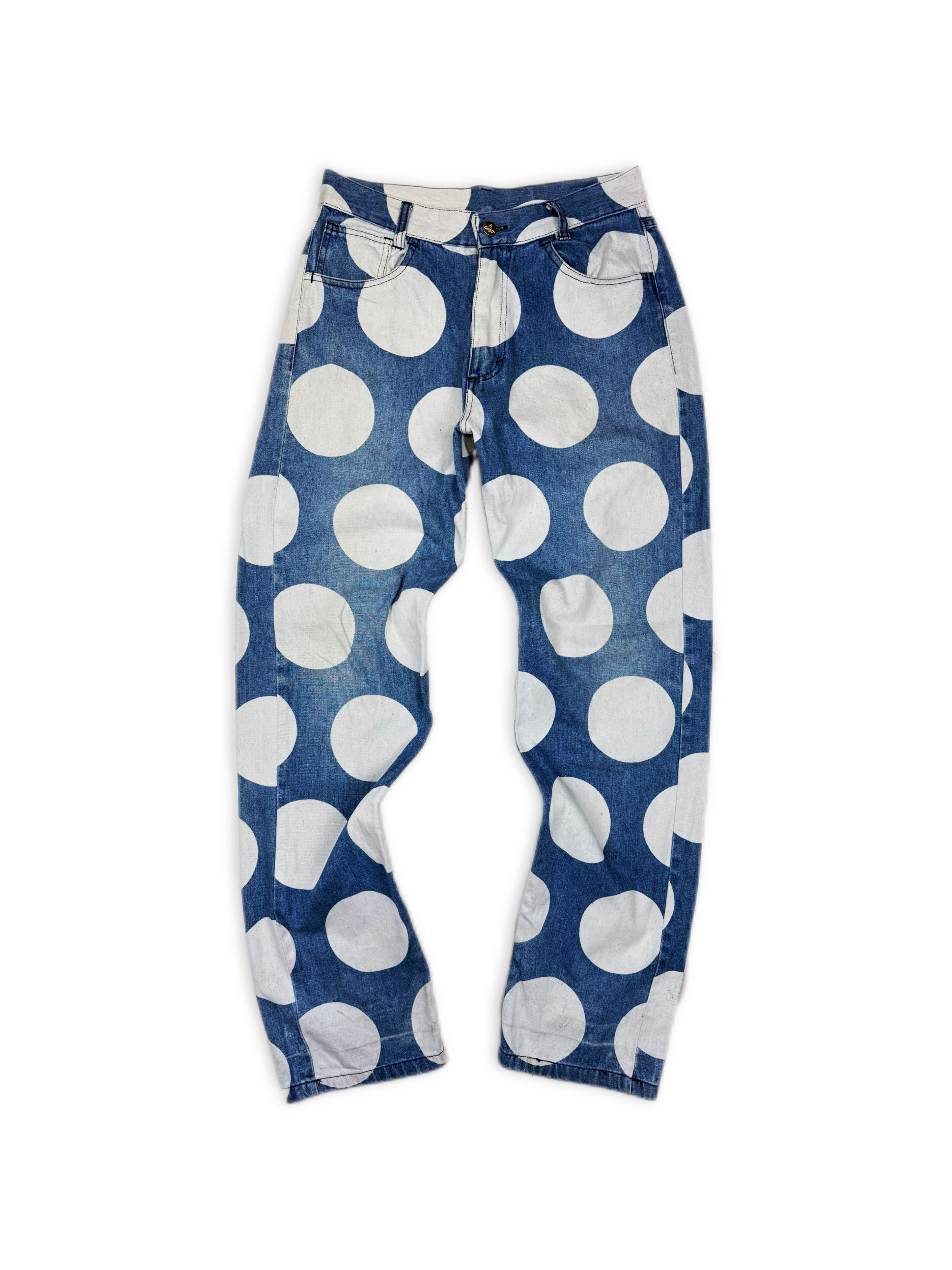 SS85 Vivienne Westwood Mini-Crini Polka Dot Blue Denim