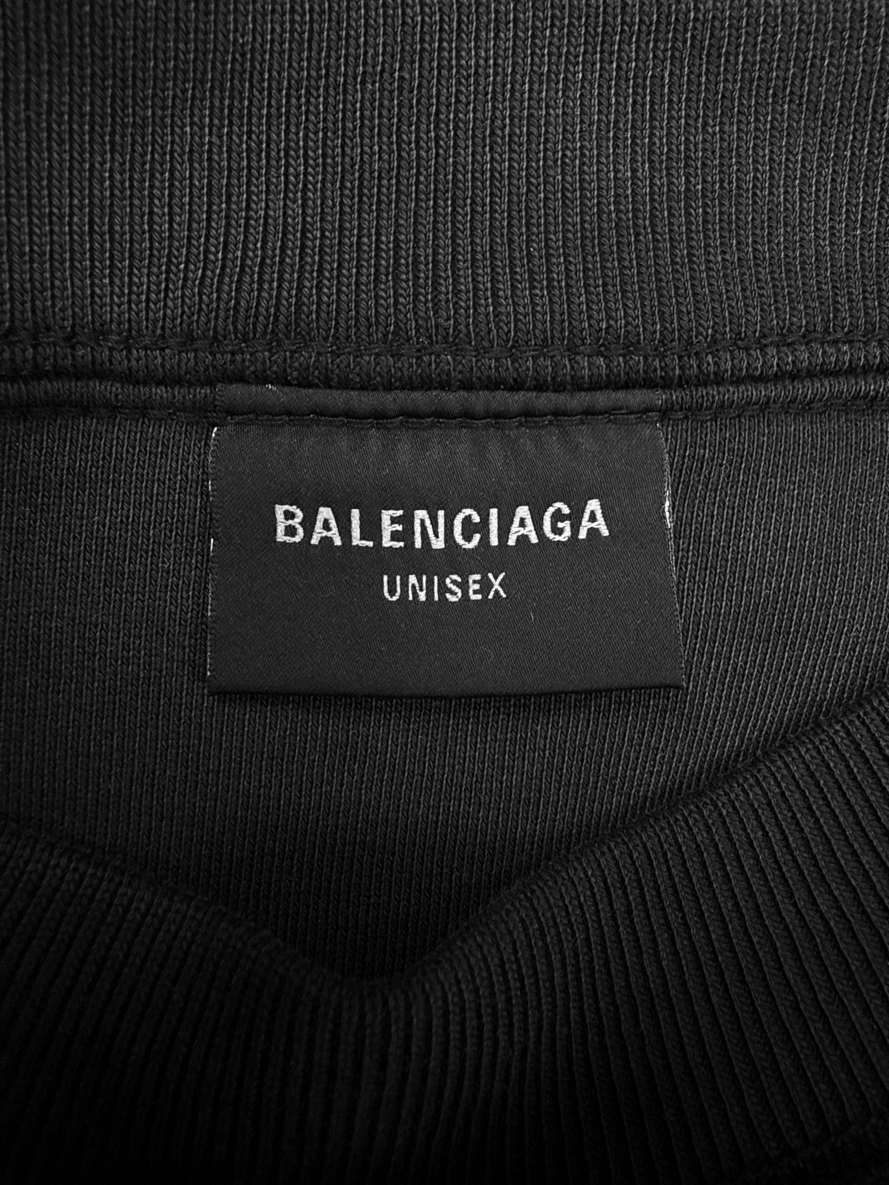 SS25 Balenciaga ‘Metalhead’ Reversible Black Terry Cotton Sweatshirt