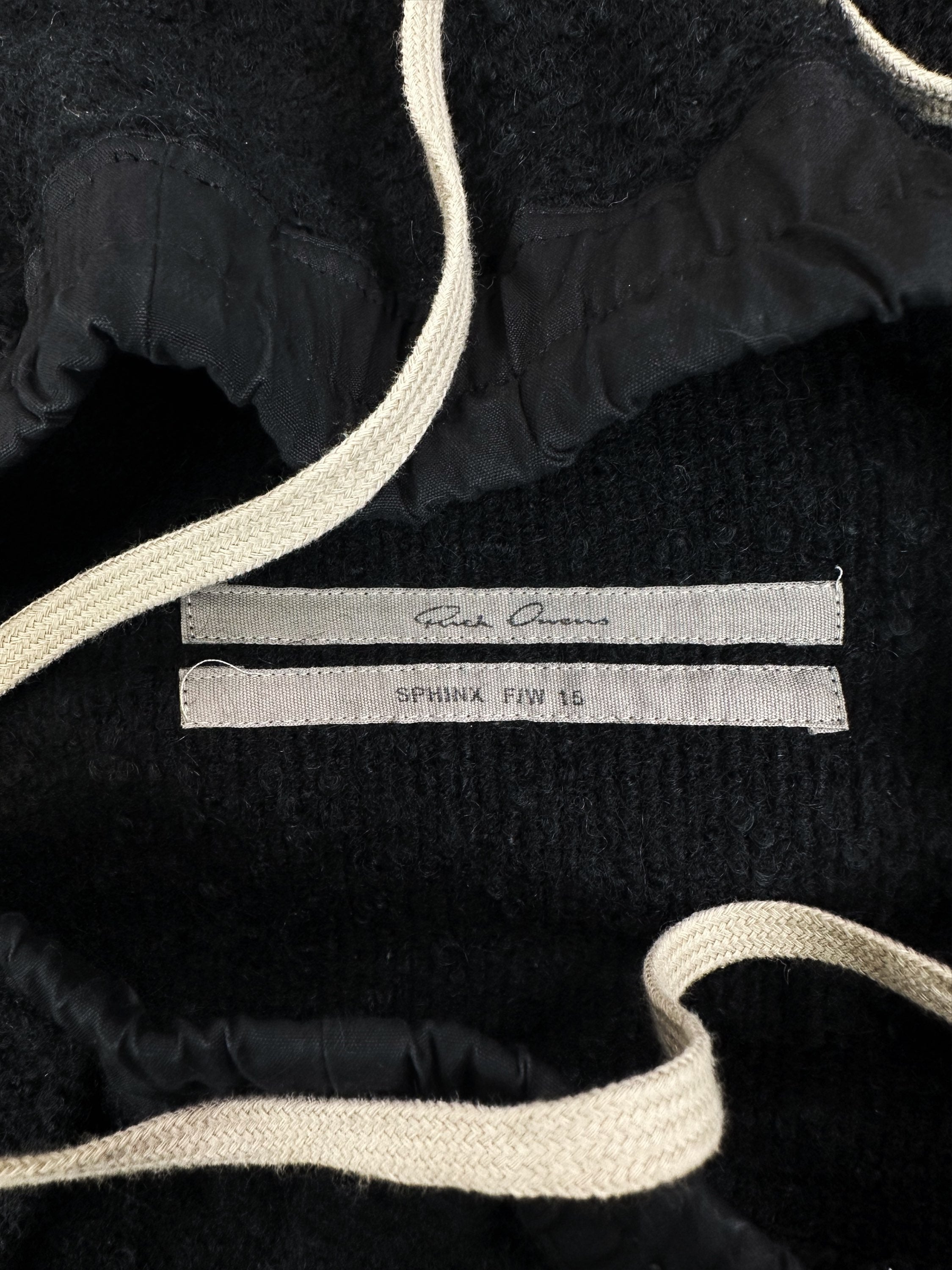 AW15 Rick Owens ‘Sphinx’ Black Fleece Elasticated Cropped Pants