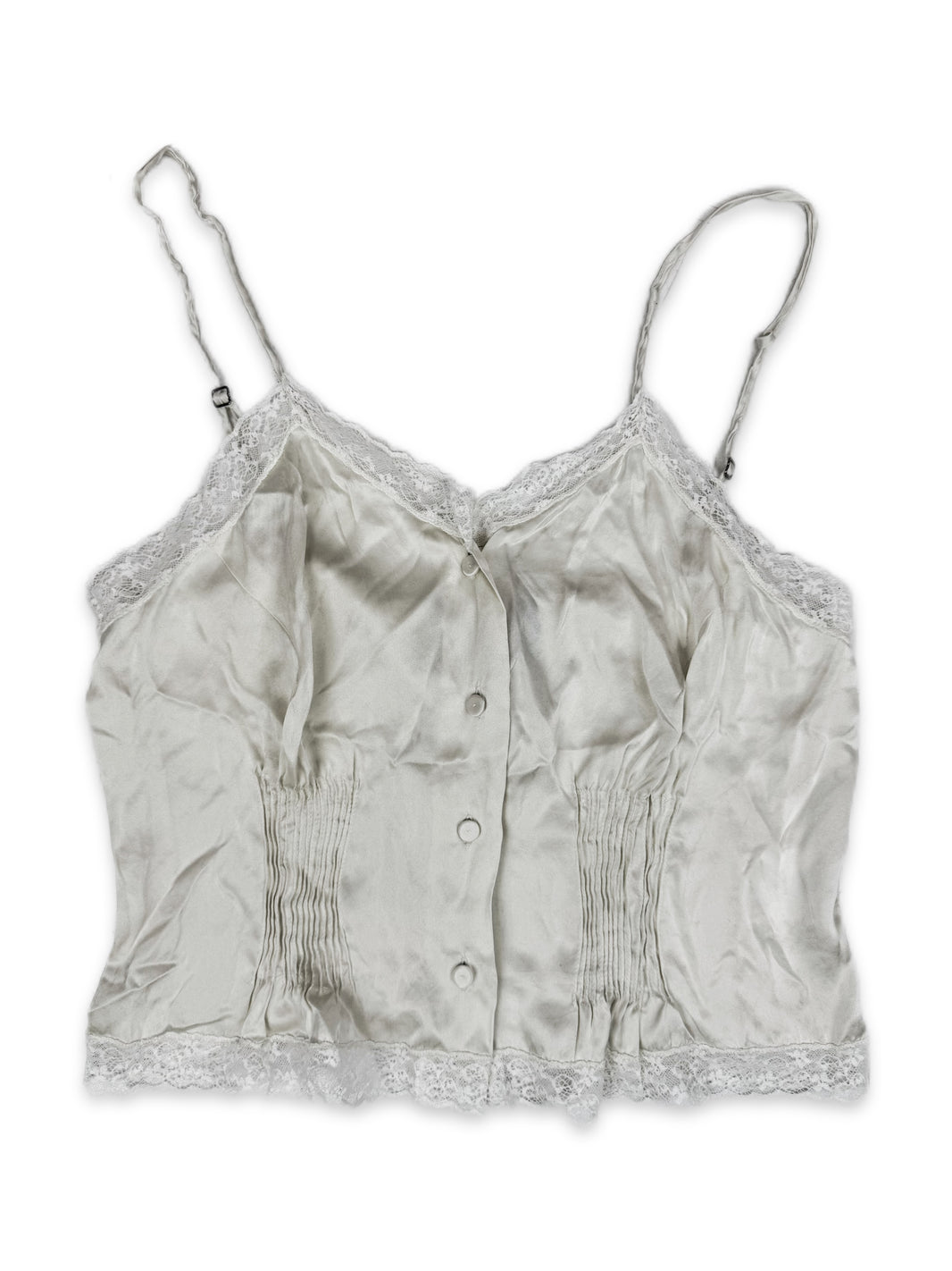 Enfants Riches Deprimes Lace Silk Pleated Button Up Shirt