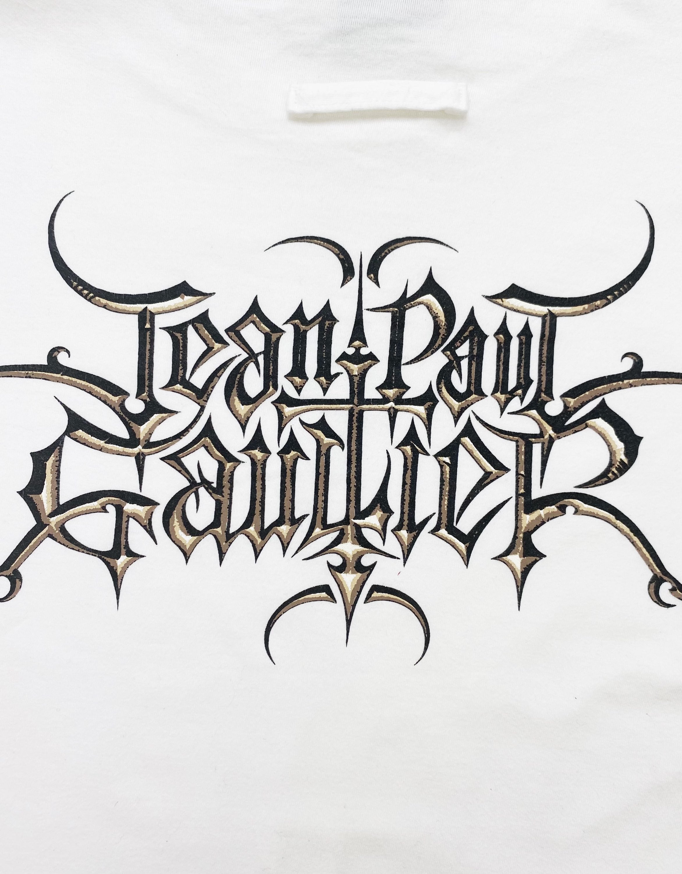 SS00 Jean Paul Gaultier Gothic Metal Logo White T-Shirt