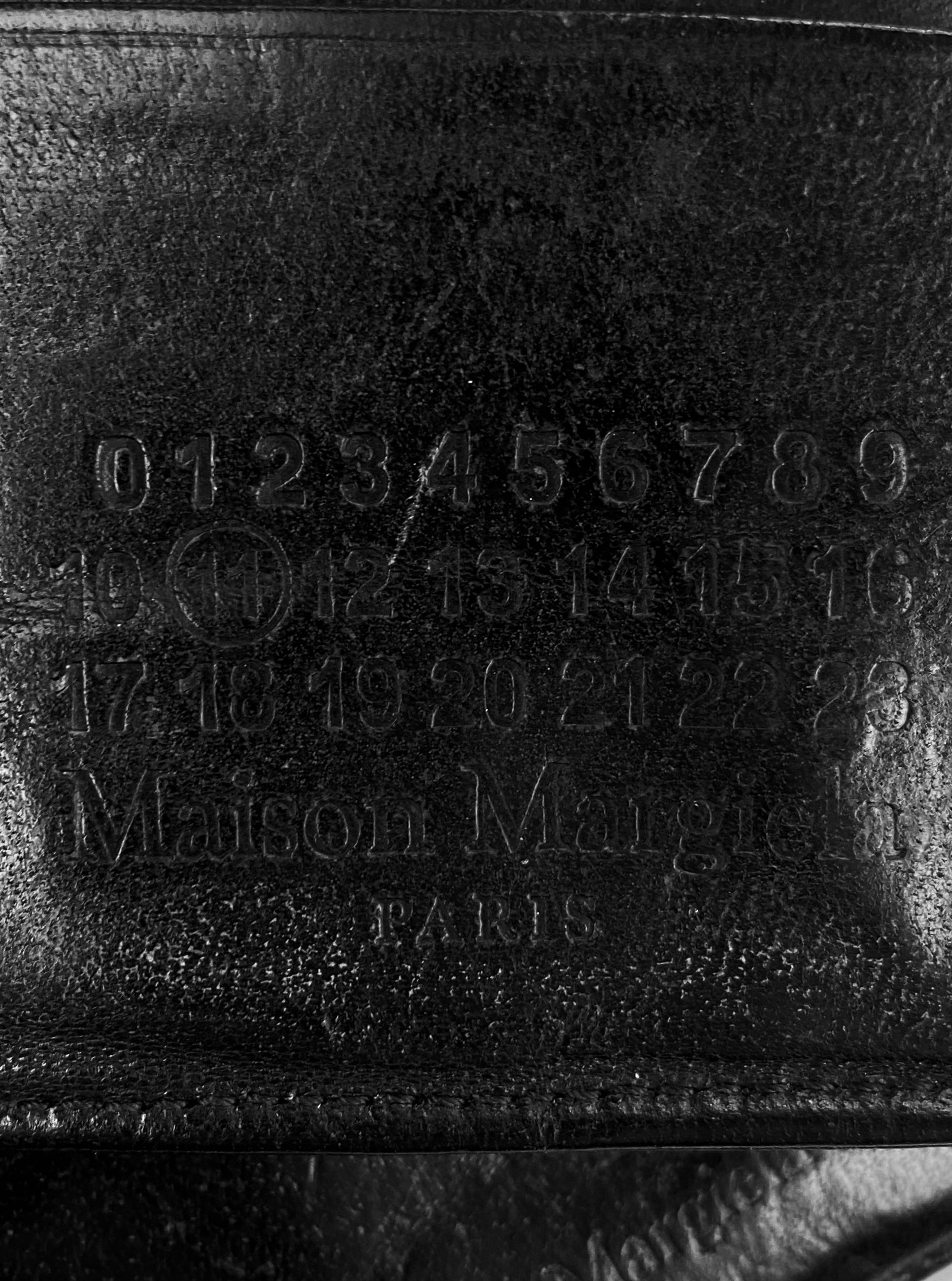 Maison Martin Margiela Black Leather Embossed Bifold Wallet