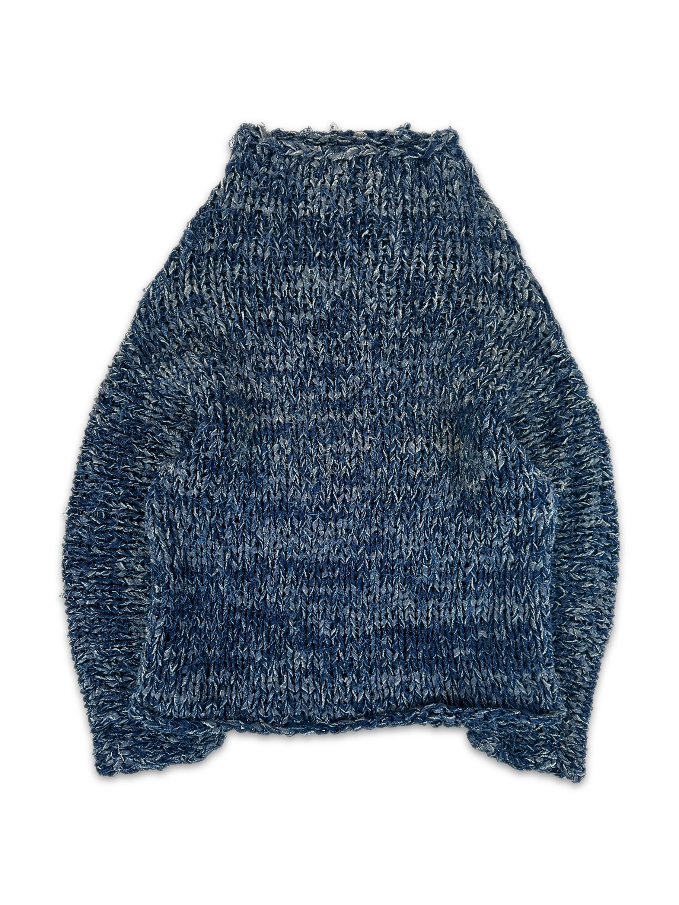 AW99 Maison Margiela Blue Denim Reworked Knit Sweater