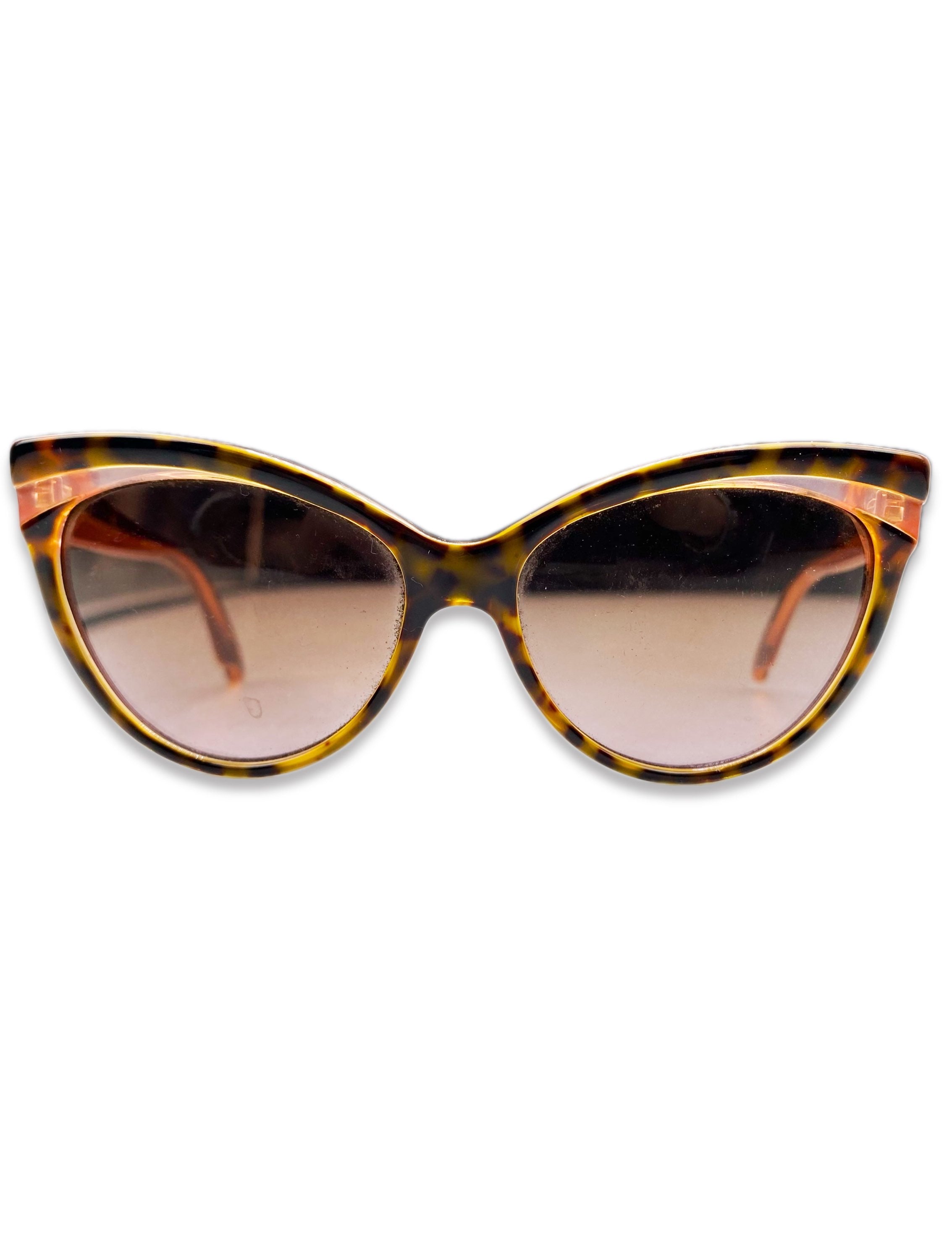 Dior Rose Tint Metallic Logo Cat Eye Glasses
