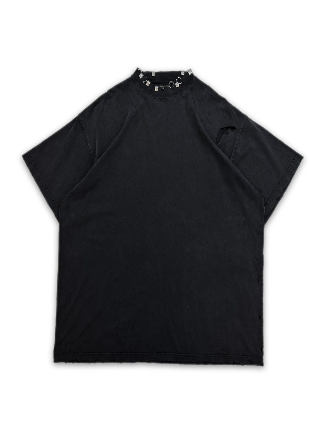 AW23 Balenciaga ‘Pierced’ Lighter Oversized Black T-Shirt