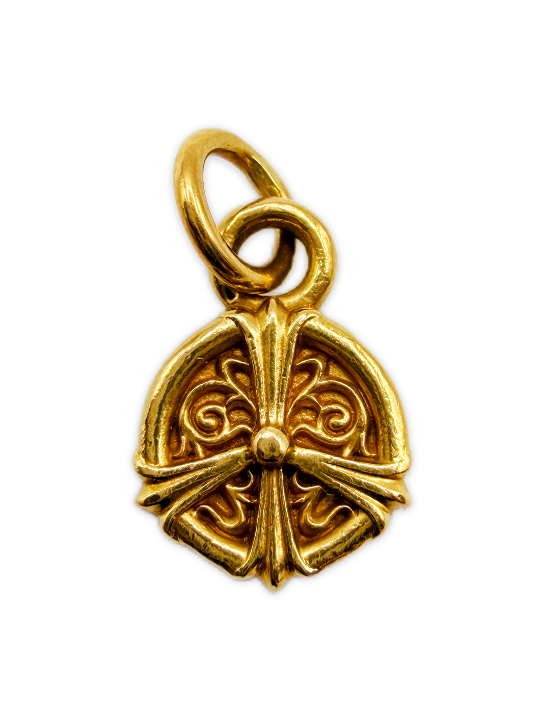 Chrome Hearts 22k Gold Peace Sign Charm Pendant