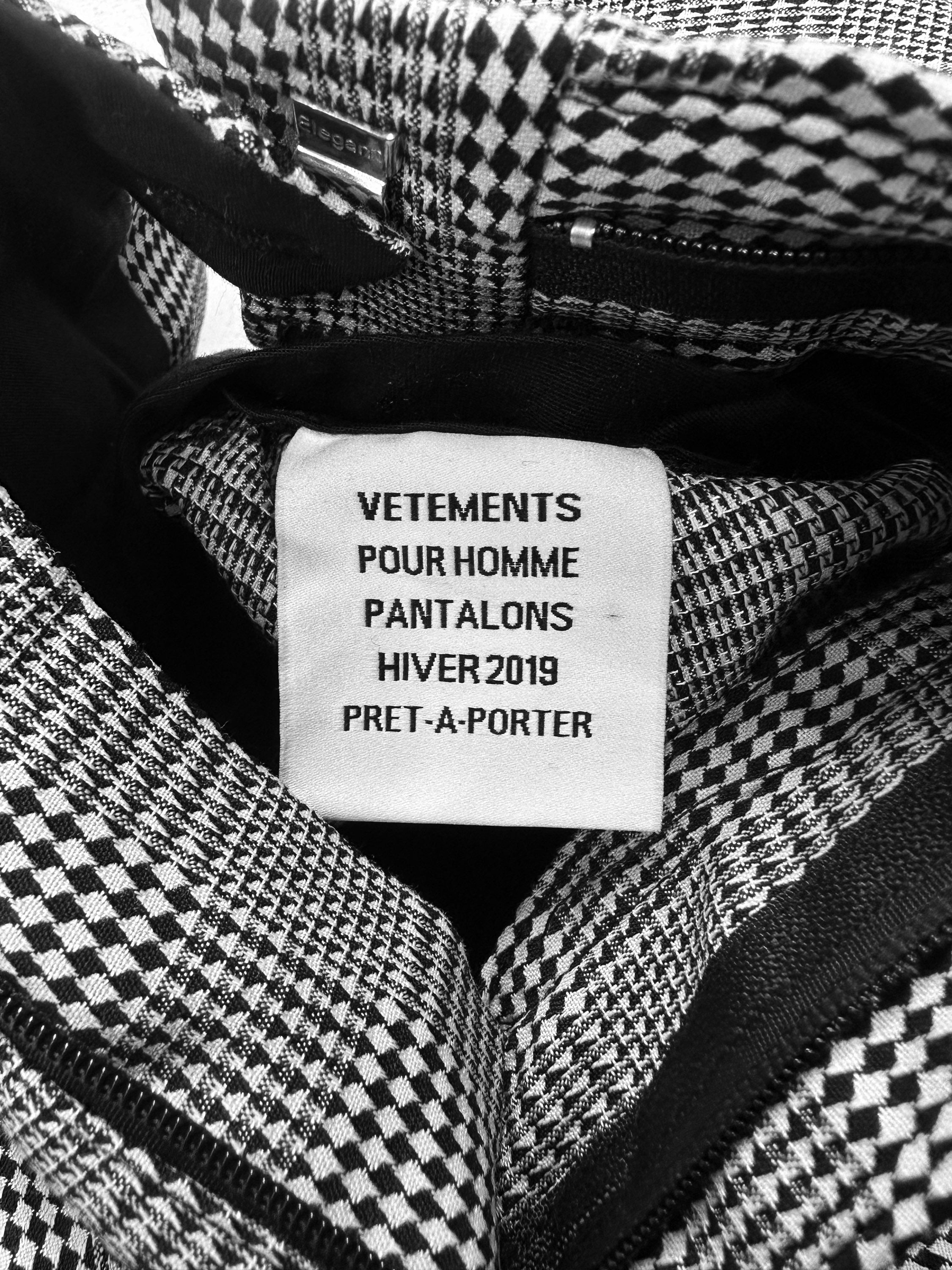 AW19 Vêtements ‘Houndstooth’ Flared Wide Cut Pants