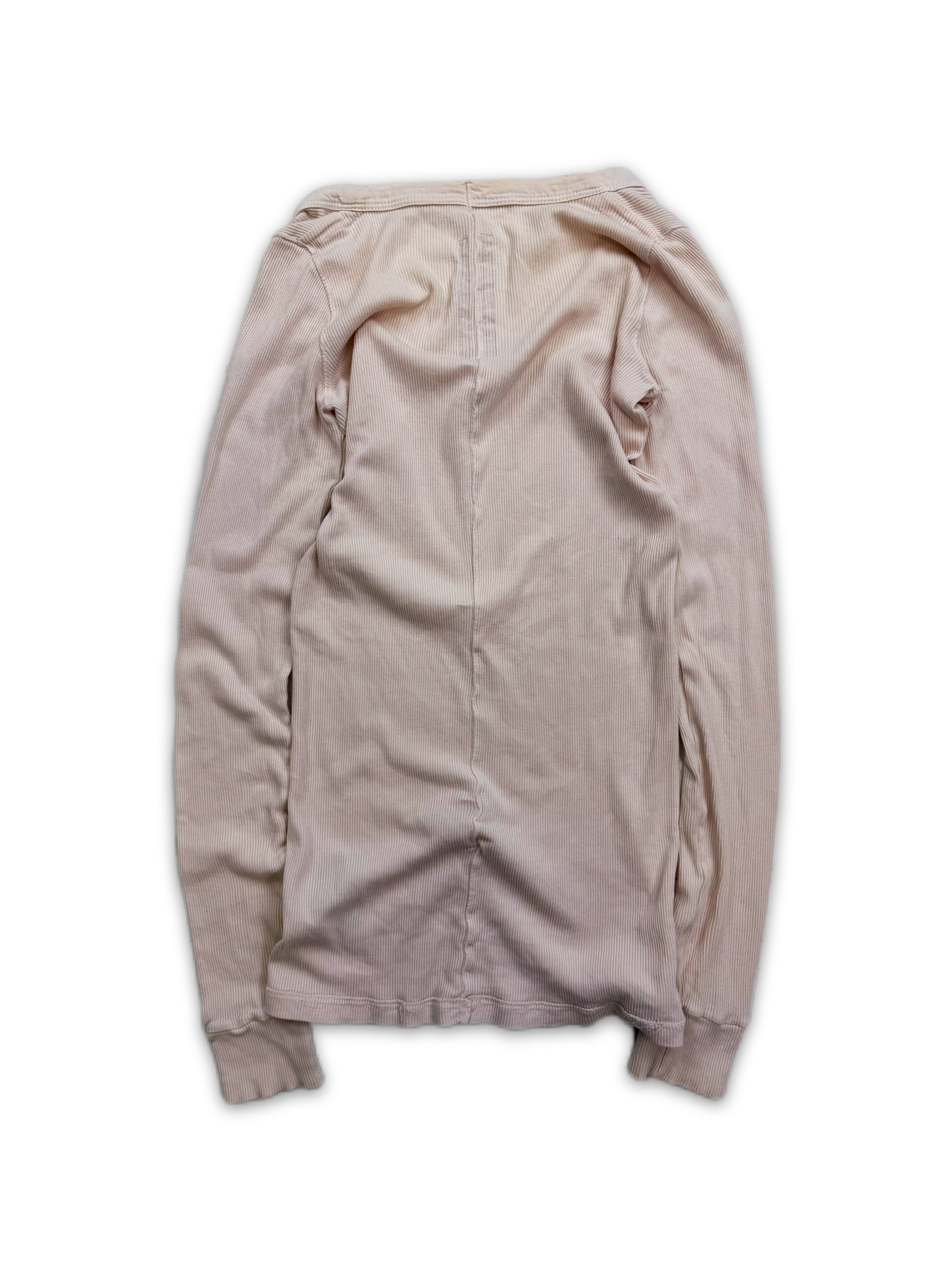 AW16 Rick Owens Ribbed V-Neck Long Sleeve Shirt