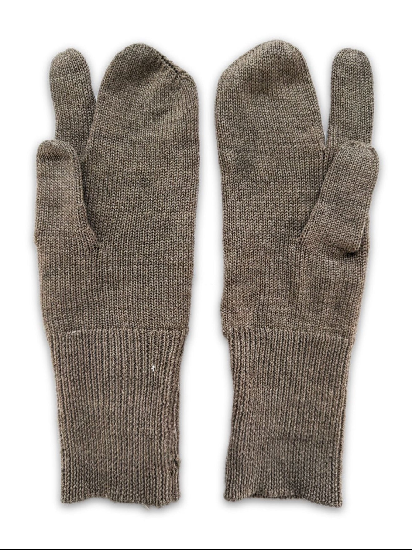 Maison Margiela ‘Tabi’ Three Finger Beige Knitted Gloves
