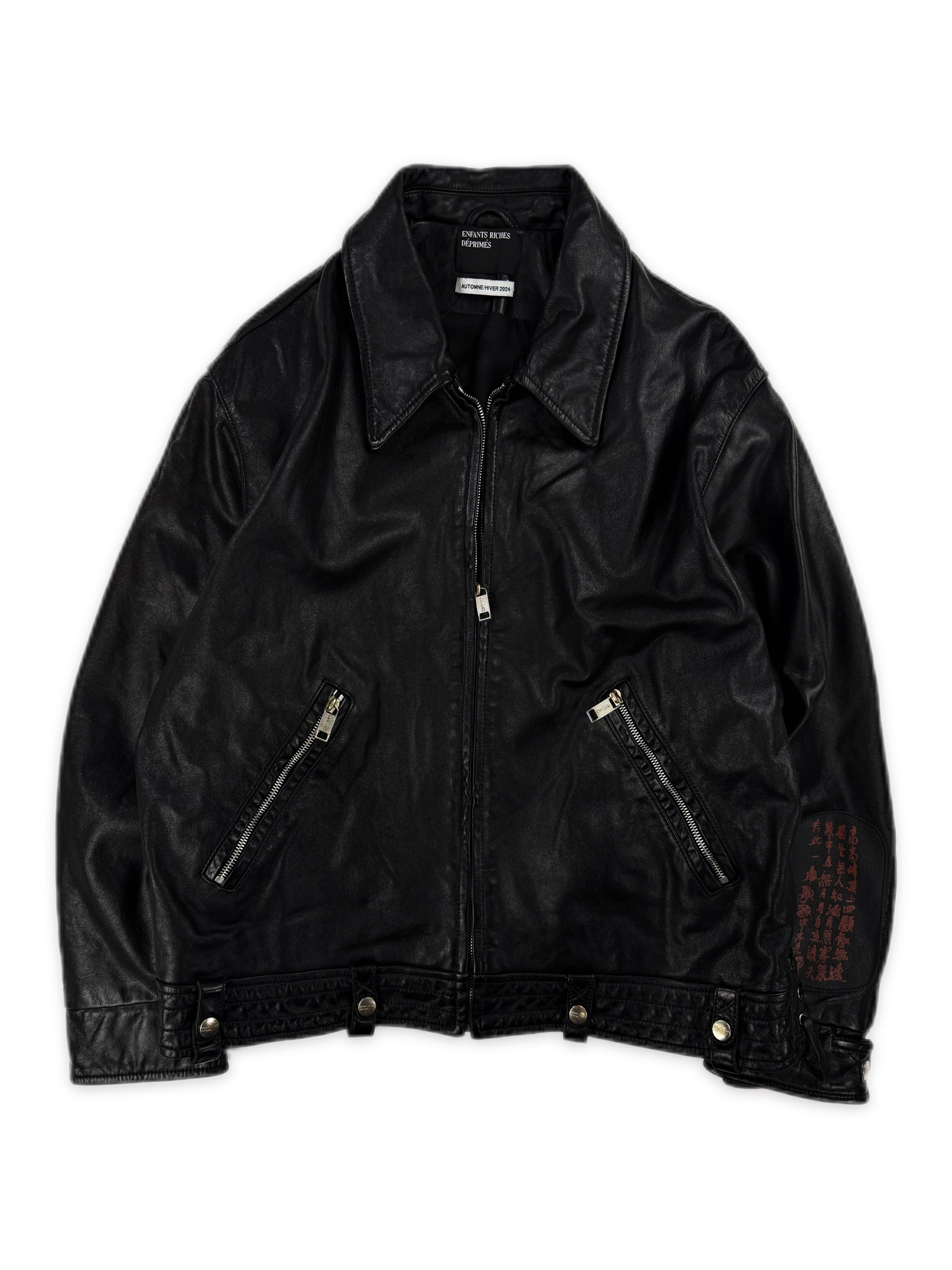 AW24 Enfants Riches Deprimes ‘Midnight Oil’ Black Leather Jacket