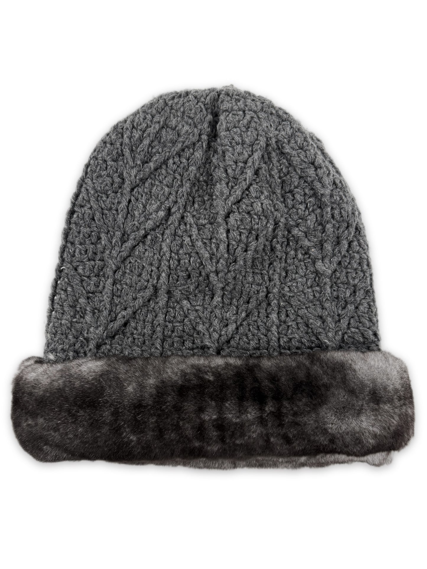 Chrome Hearts Chinchilla Fur Cashmere Grey Knitted .925 Beanie