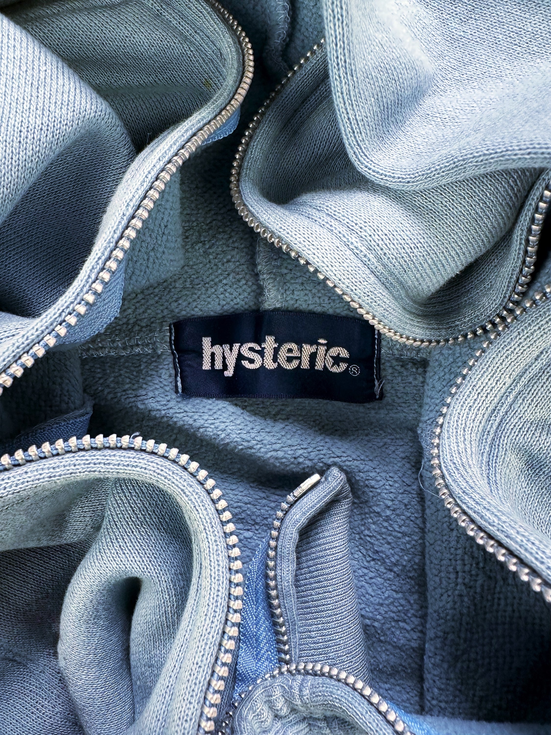 00s Hysteric Glamour ‘Split Logo’ Baby Blue Full Zip Hoodie