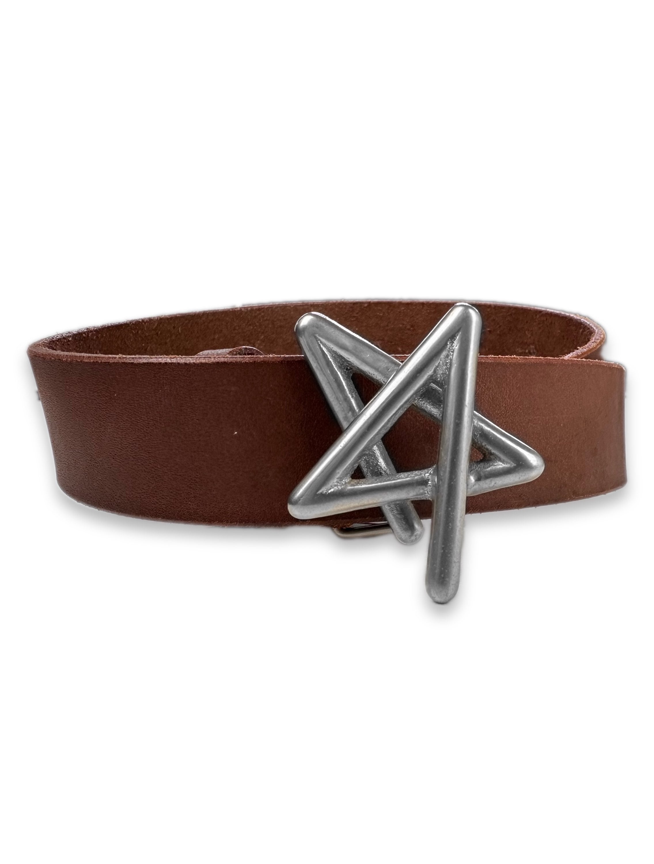 90s Tsumori Chisato Metallic Star Buckle Leather Belt
