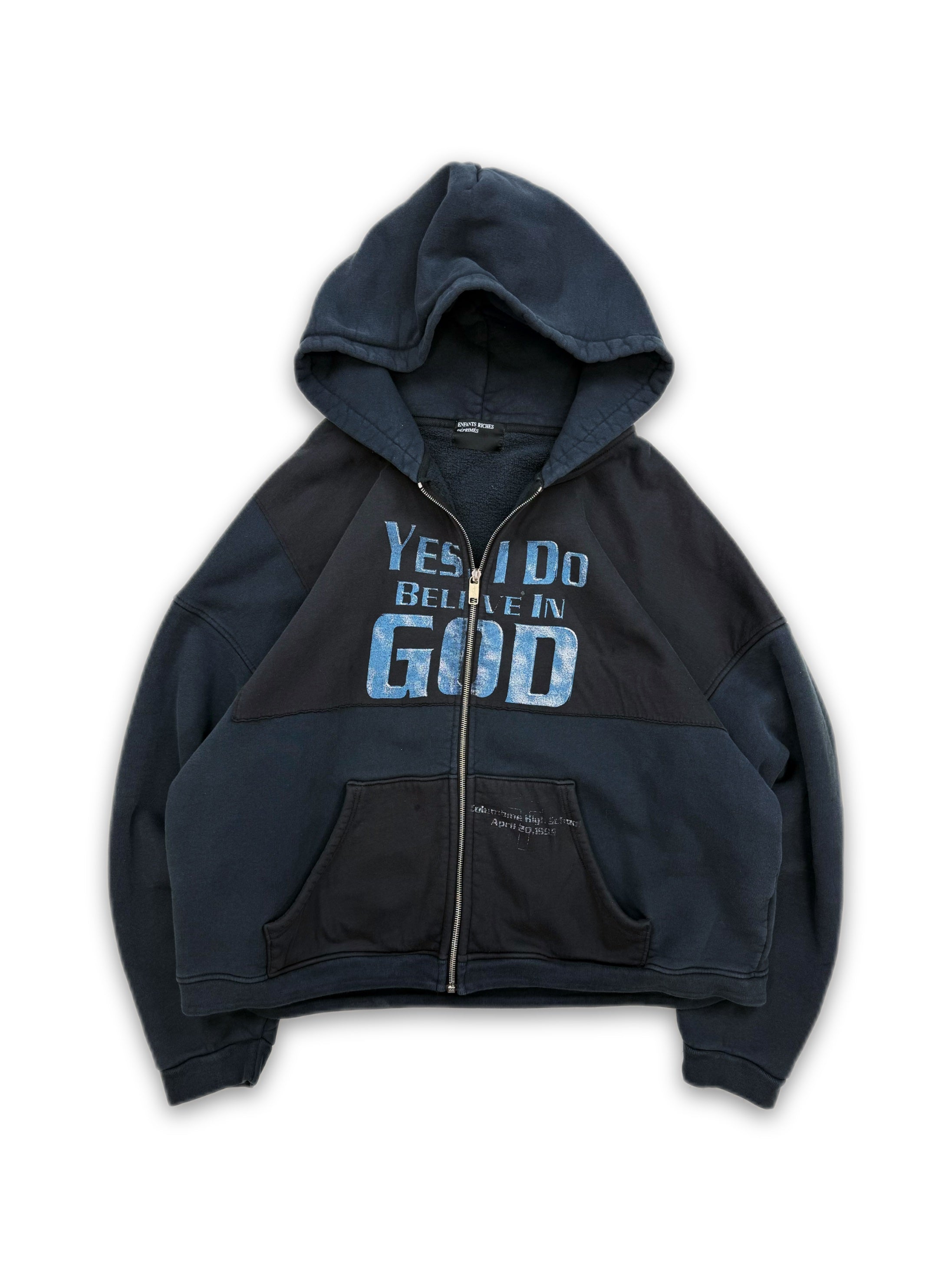 SS24 Enfants Riches Deprimes Believe in God Columbine Zip-up Hoodie