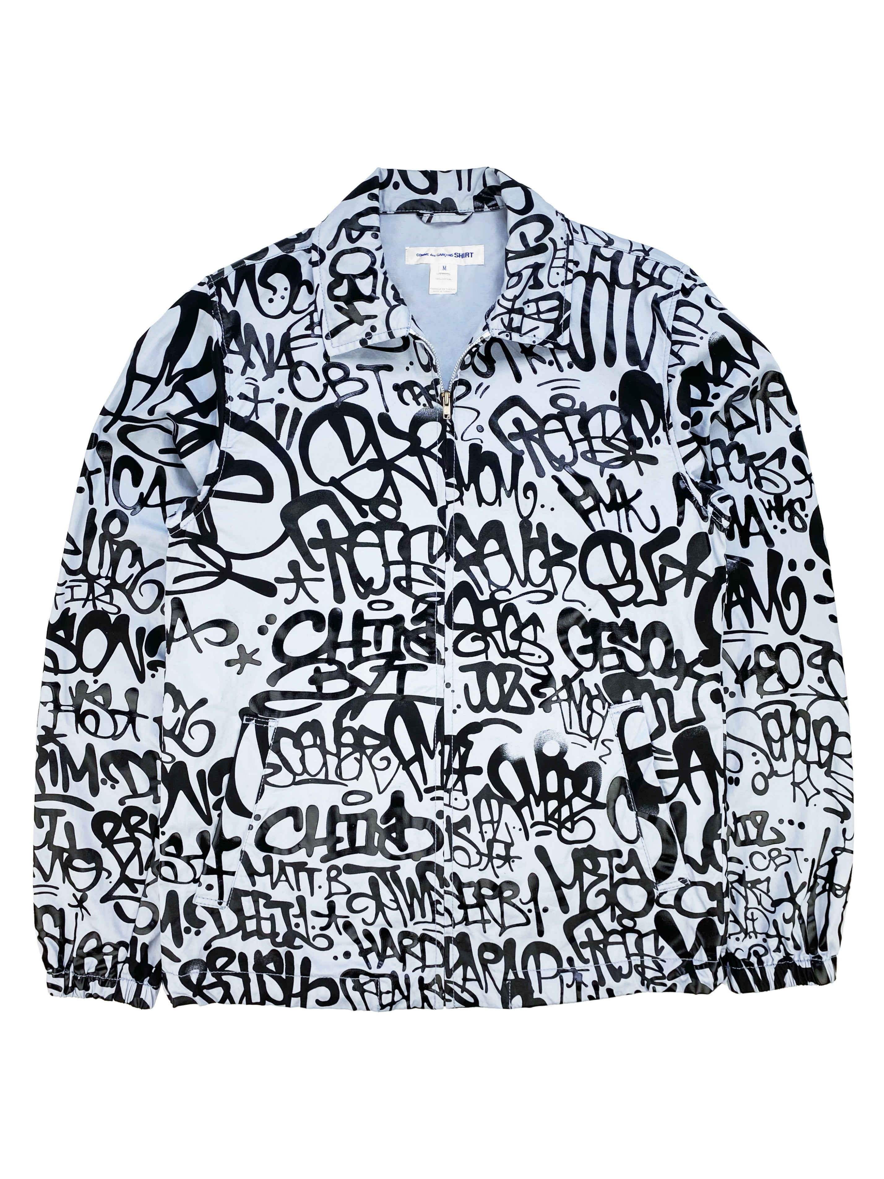 Comme Des Garçons Shirt Graffiti Full Print Collared Jacket