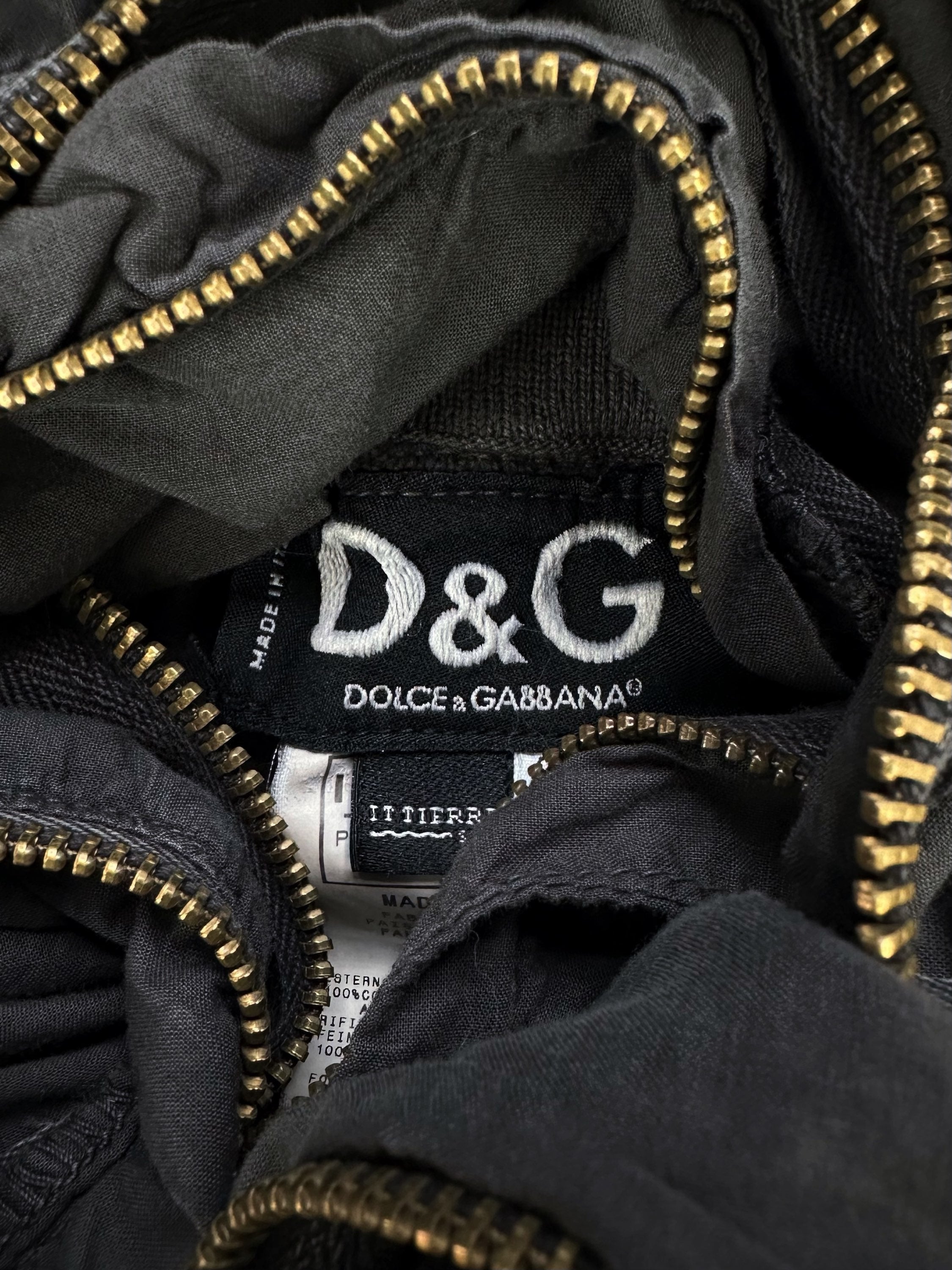 AW03 Dolce &amp; Gabbana ‘Full-zip’ Slate Grey Flared Parachute Pants