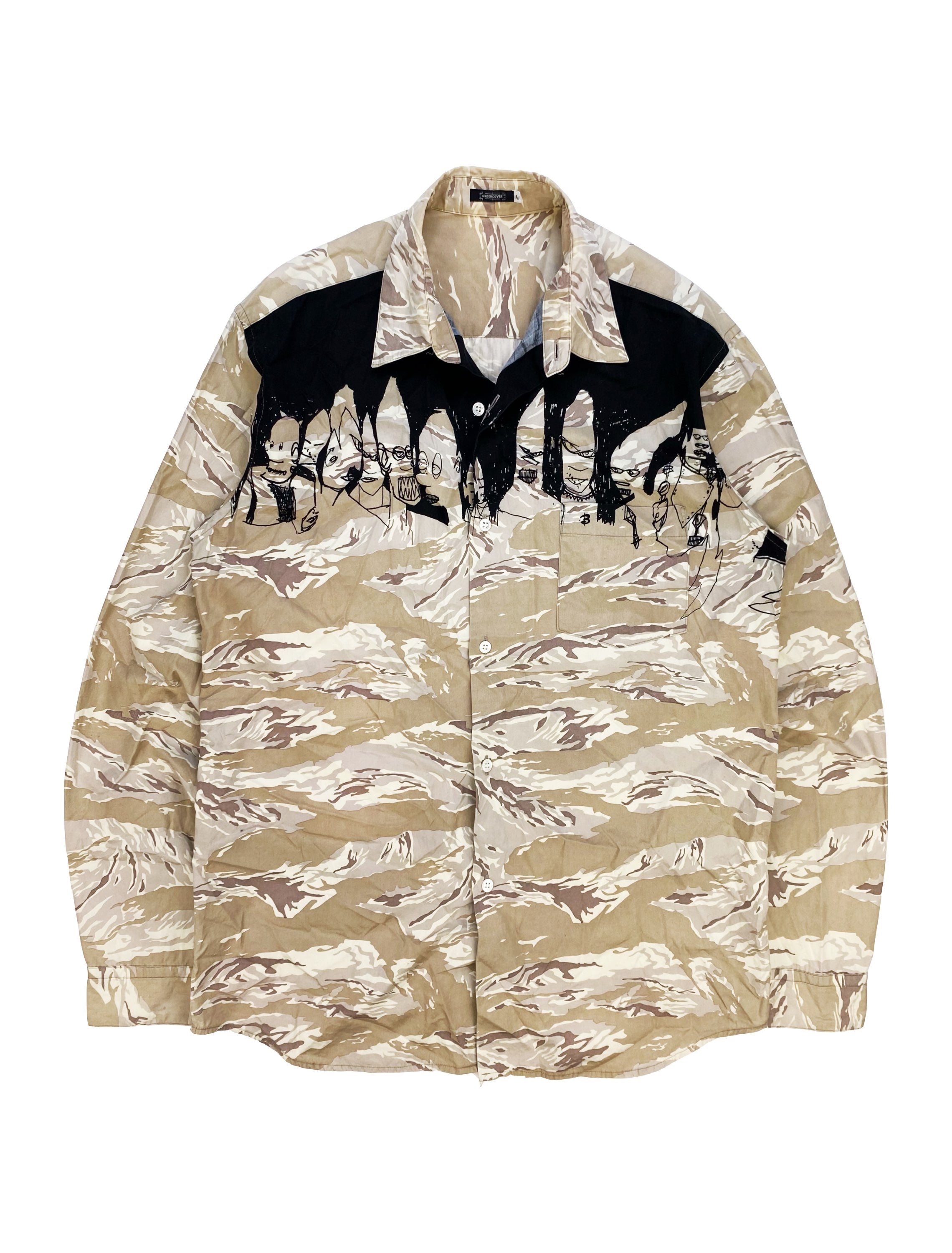 AW01 Undercover x Futra ‘D.A.V.F’ Tiger Camo Button Up Shirt