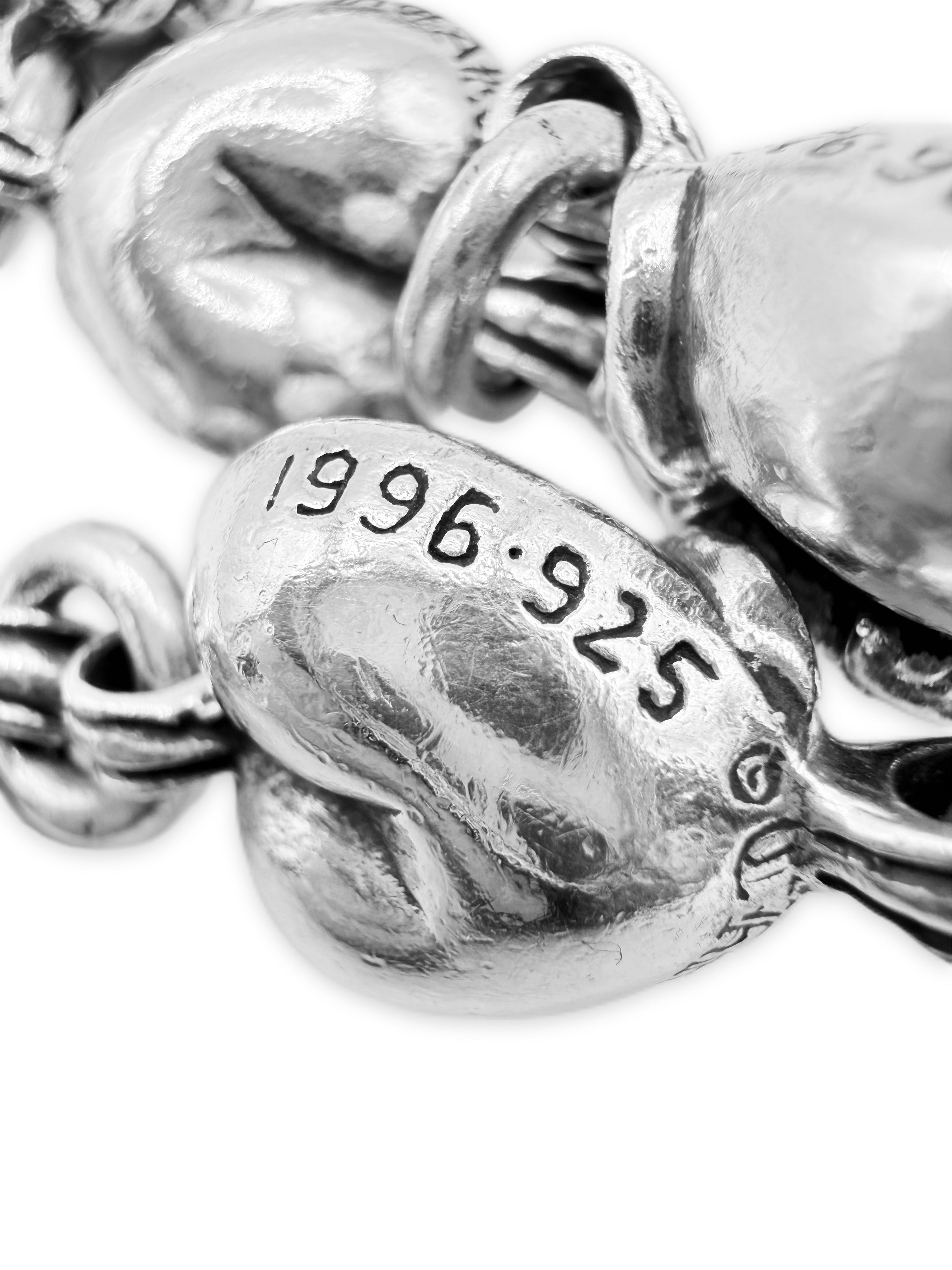 Chrome Hearts ‘Heart’ 8 Link .925 Silver Cut Out Bracelet