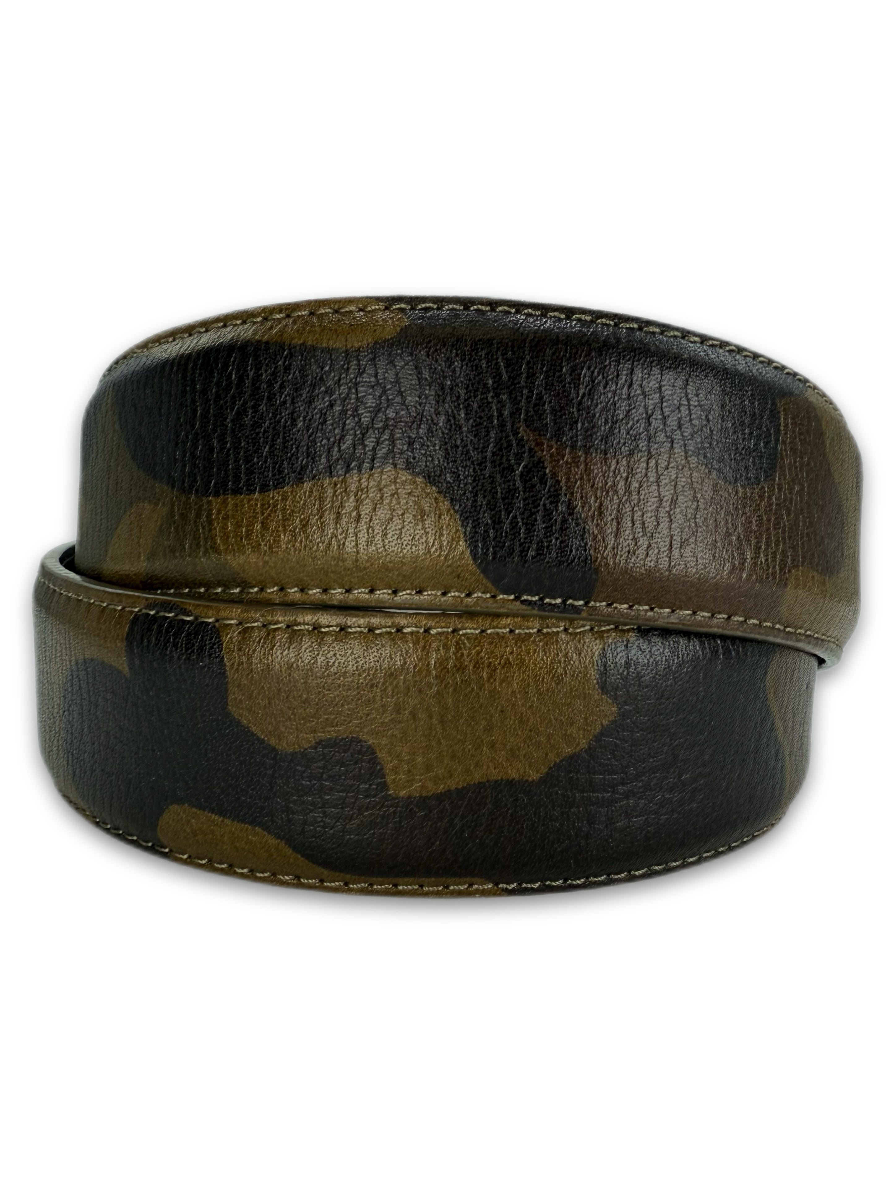 Chrome Hearts ‘Camouflage’ Green / Brown Leather Belt
