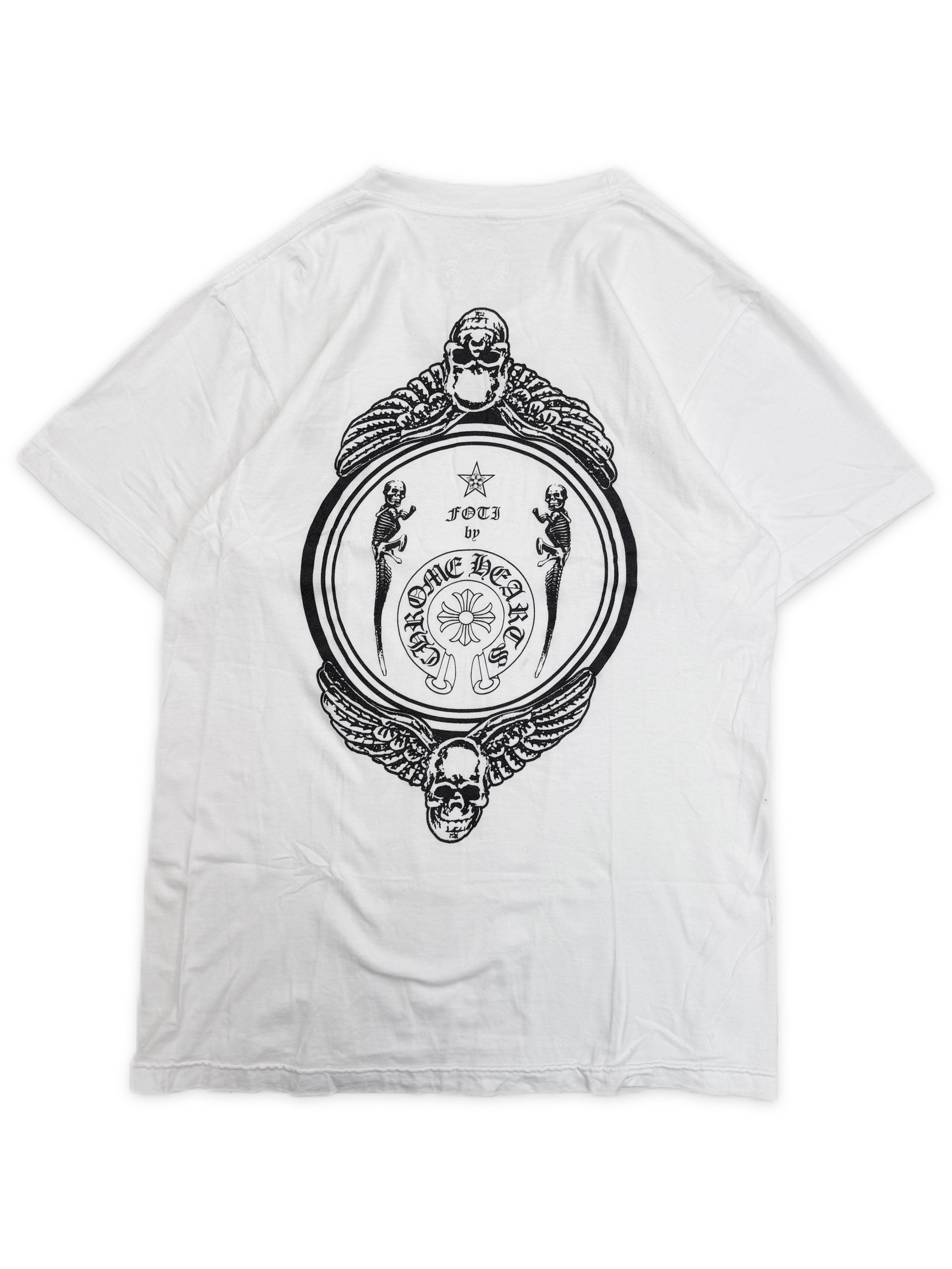 Chrome Hearts x Foti White Horseshoe Logo T-Shirt