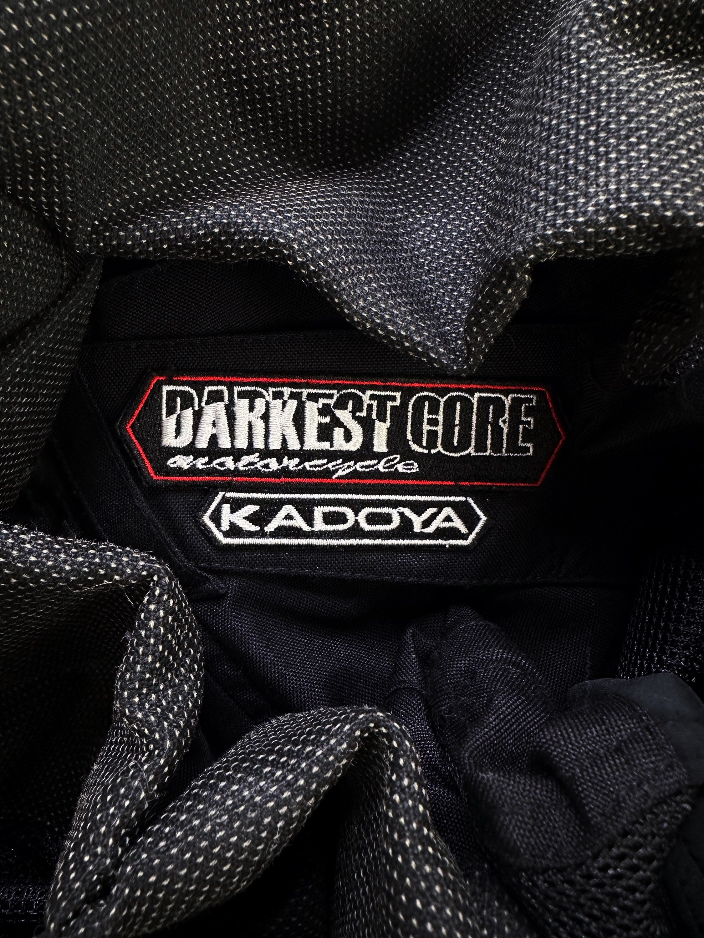 00s Kadoya ‘DCMX’ Black Heavy Weight Nylon Patched Riders Pants