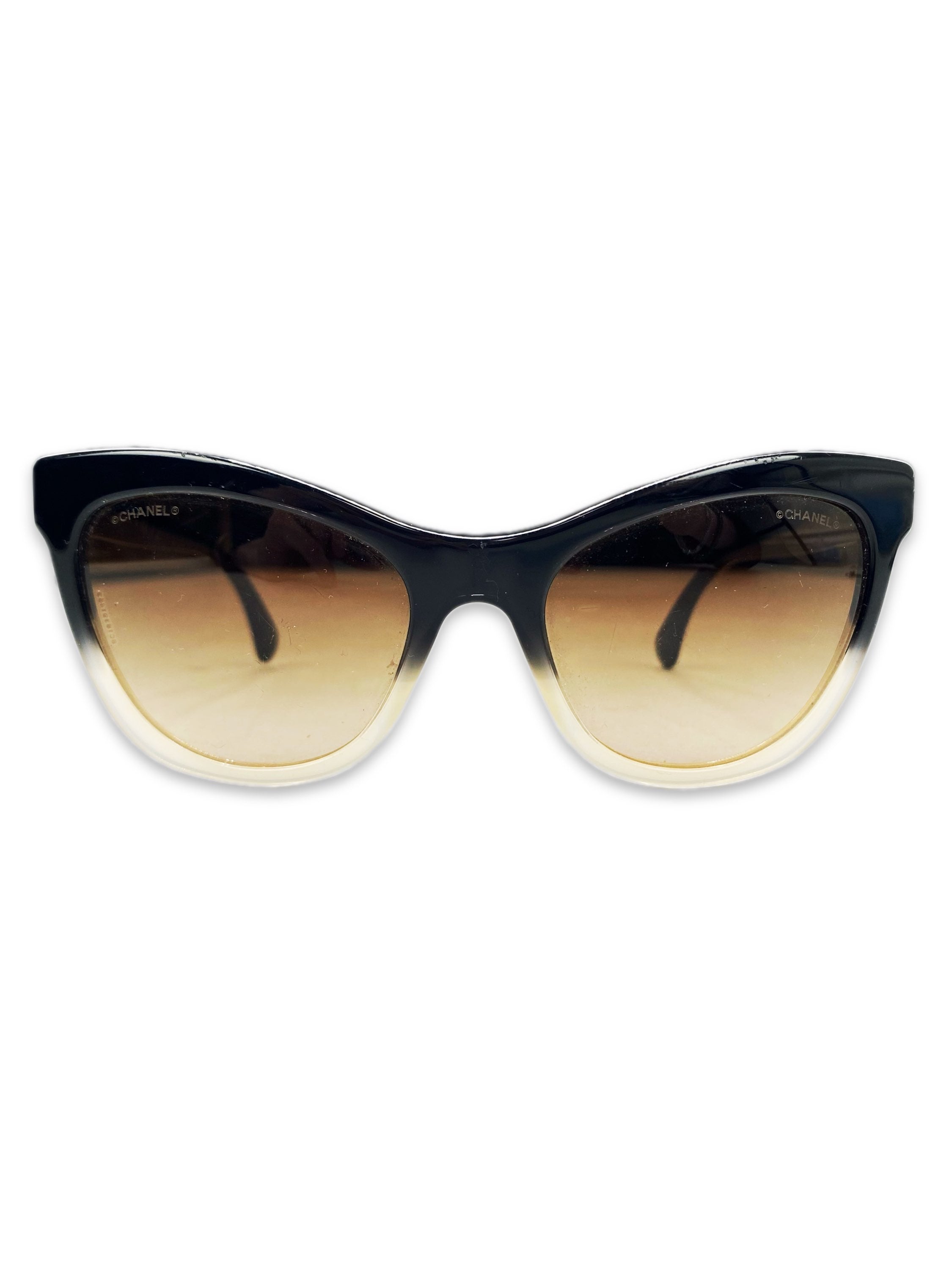 Chanel ‘CC’ Logo Rounded Gradient Tint Sunglasses