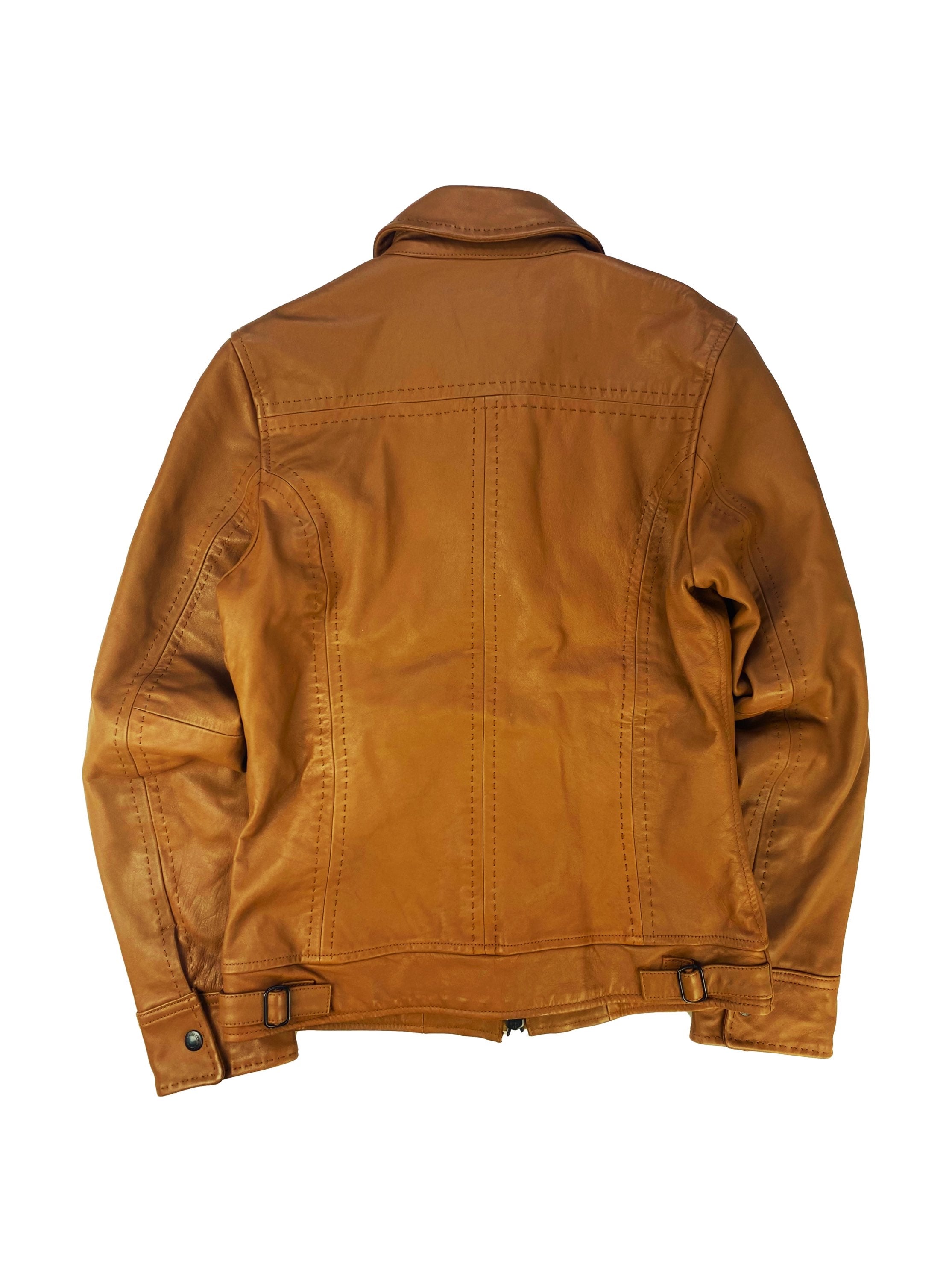 00s Tete Homme Caramel Multi-zip Leather Jacket