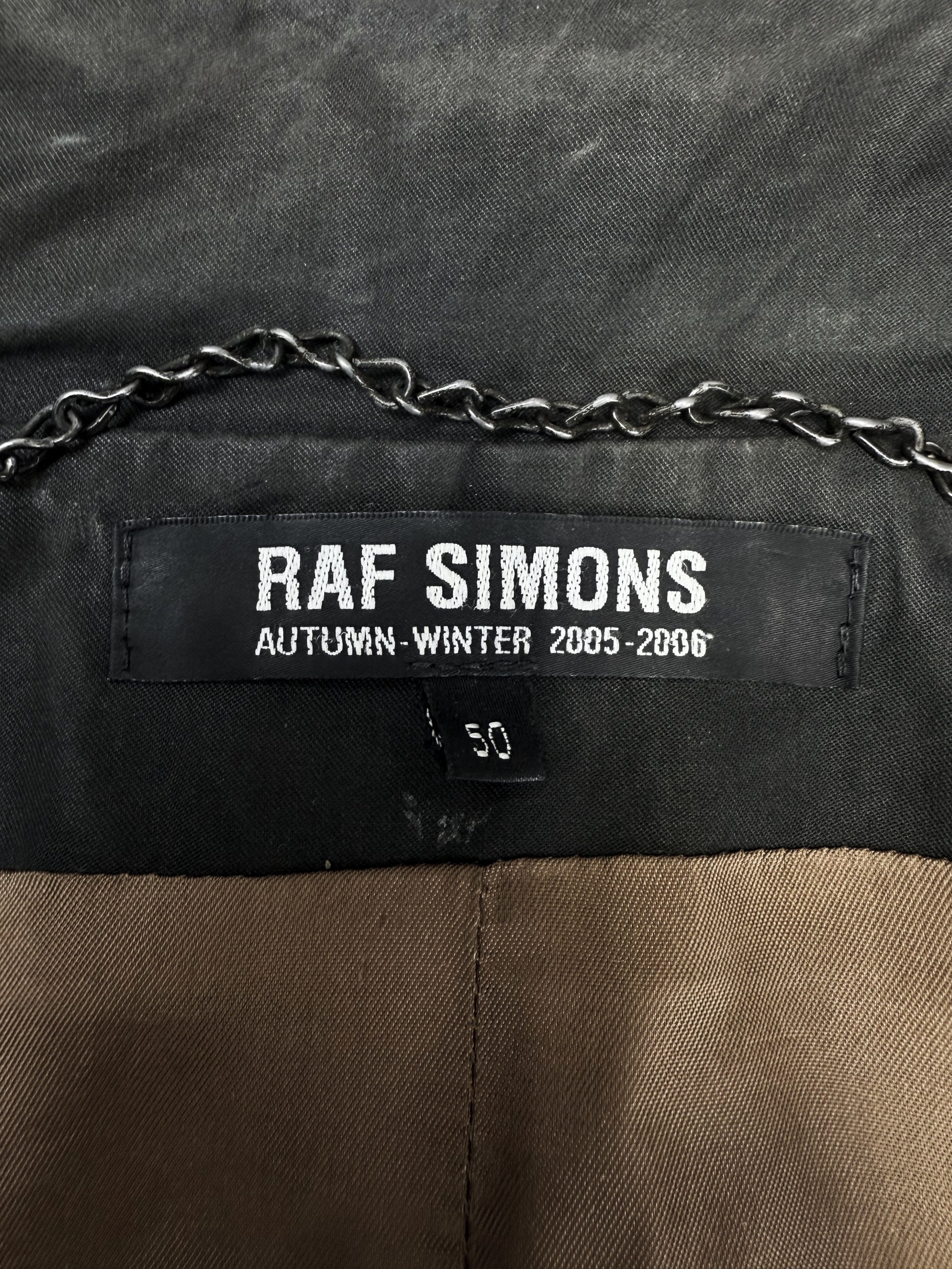 AW05 Raf Simons ‘Figure Eight’ Pleated Sun Faded Flight Jacket