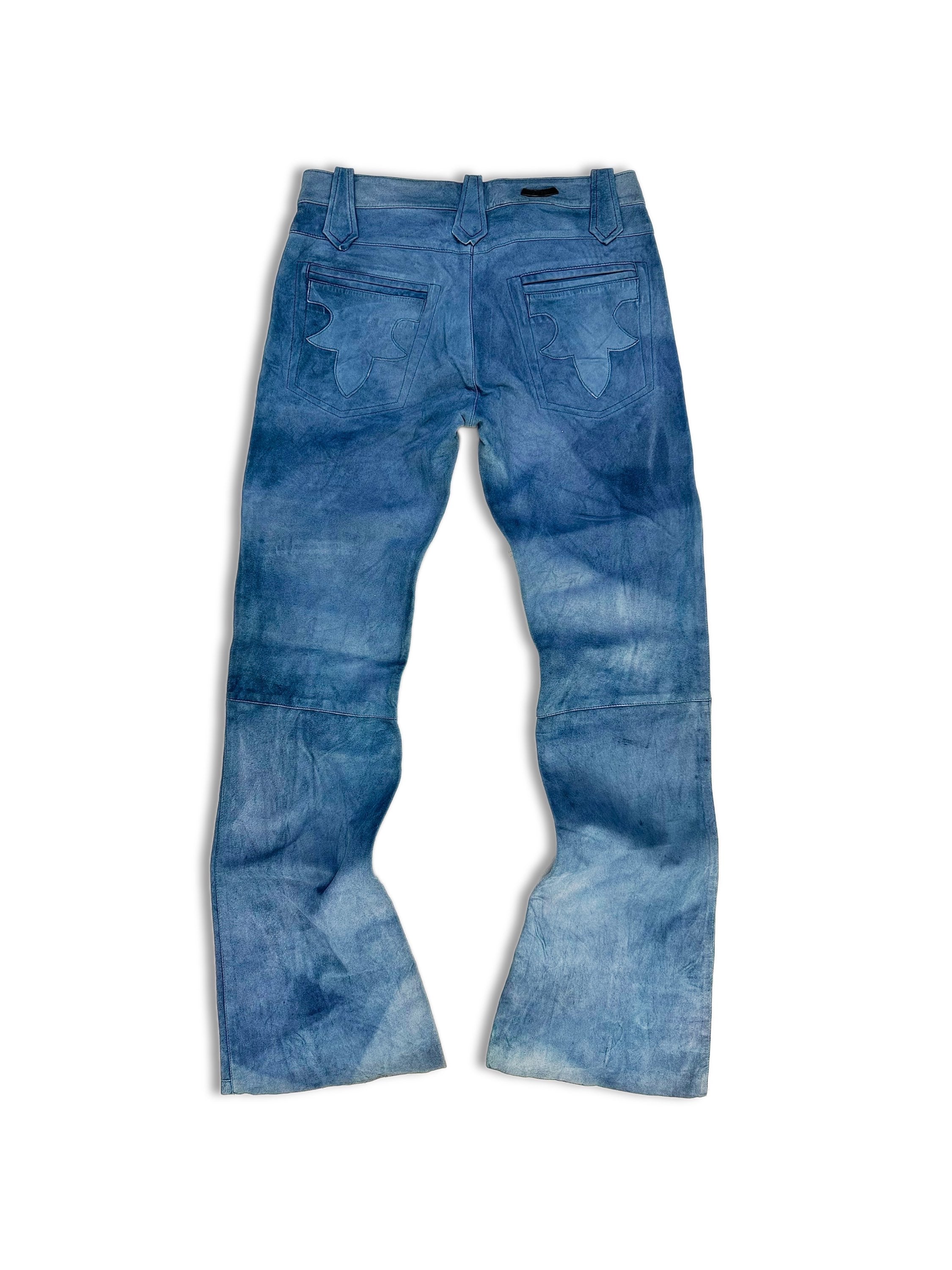 00s A&amp;G Rock ‘n Roll Couture ‘Floury Cross’ Laced Suede Pants