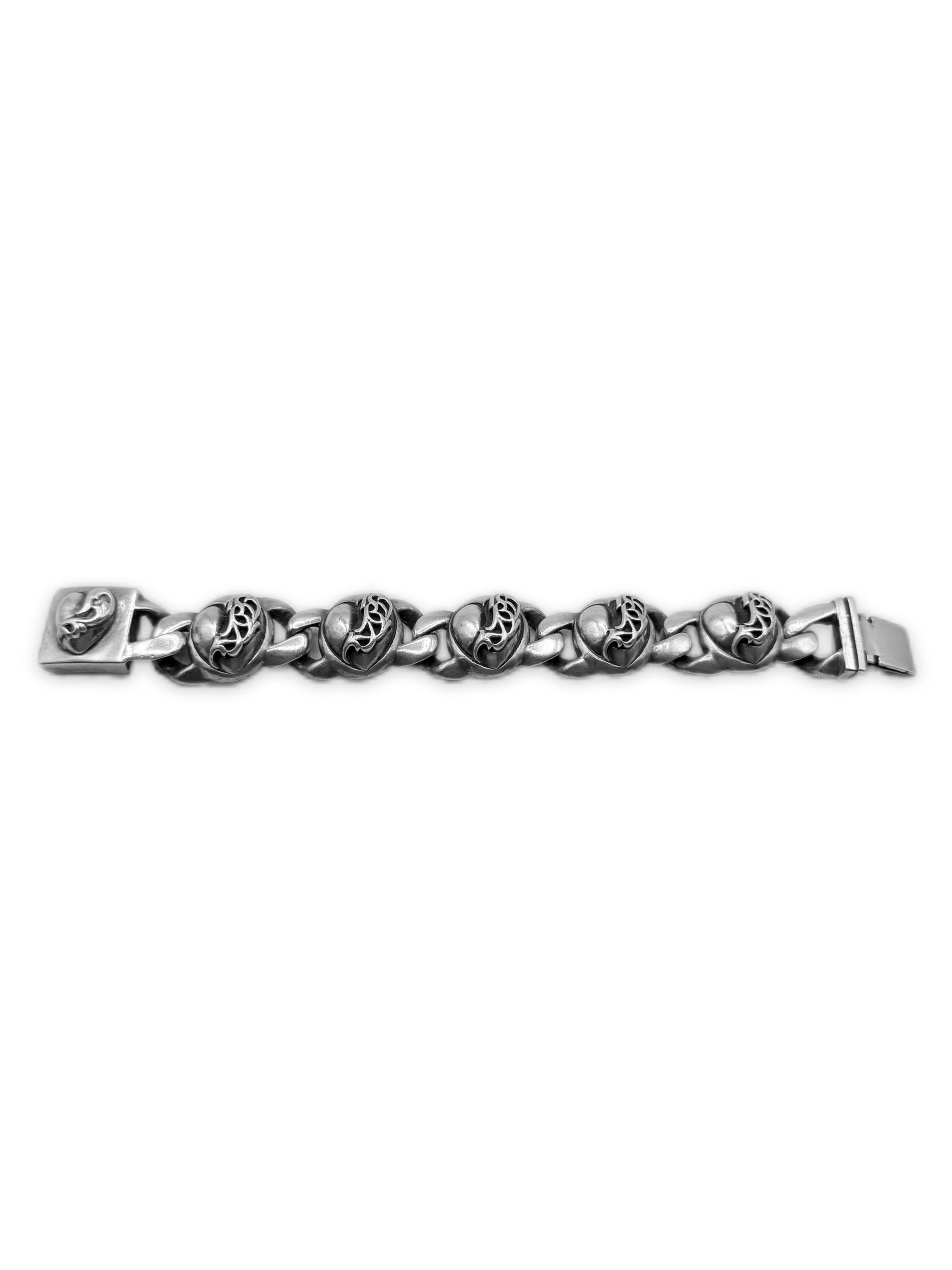 Chrome Hearts ‘Crying Heart’ Cuban Link .925 Silver Braceleto