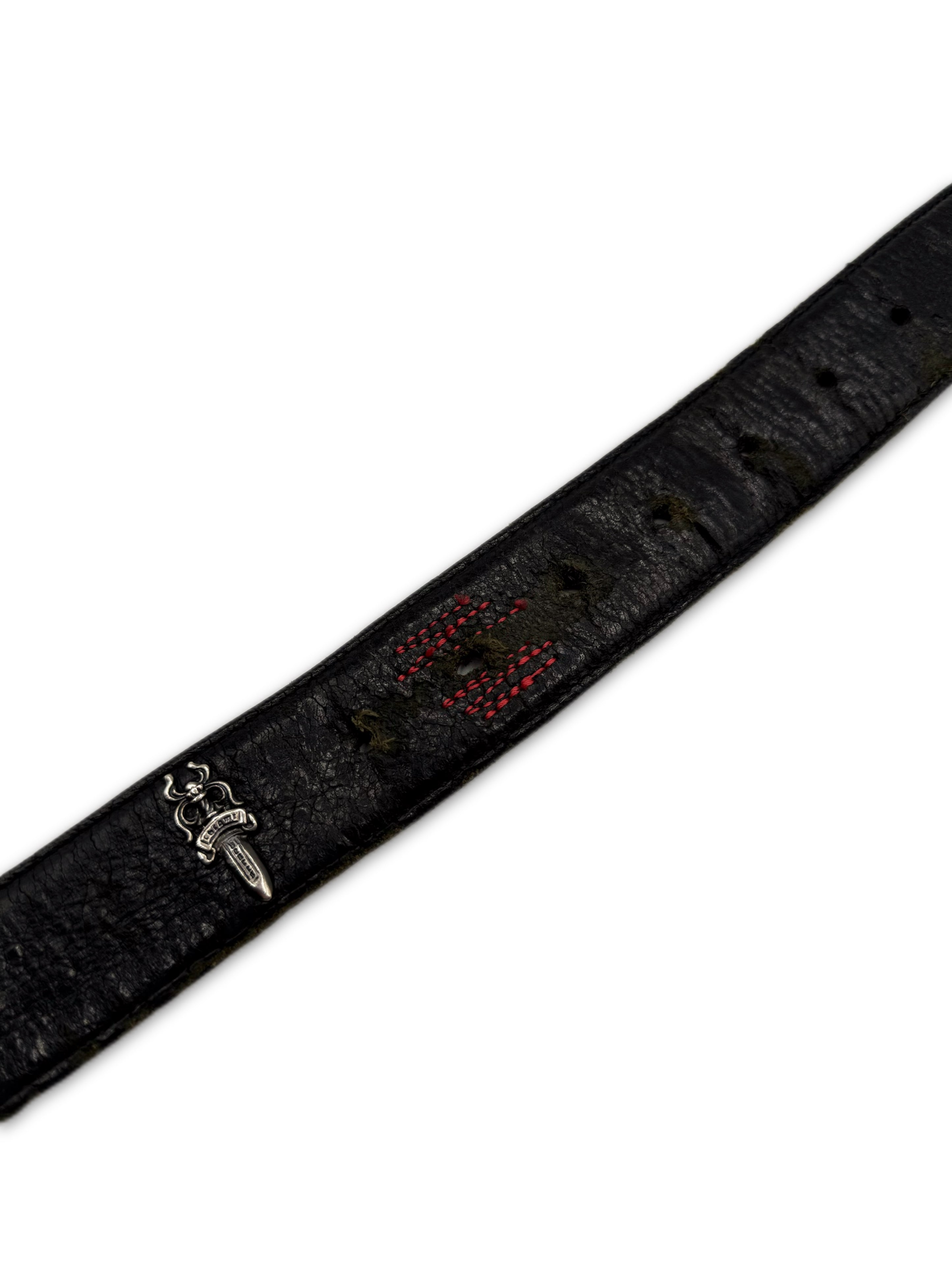Chrome Hearts Loaded Dagger .925 Silver Leather Belt Strap