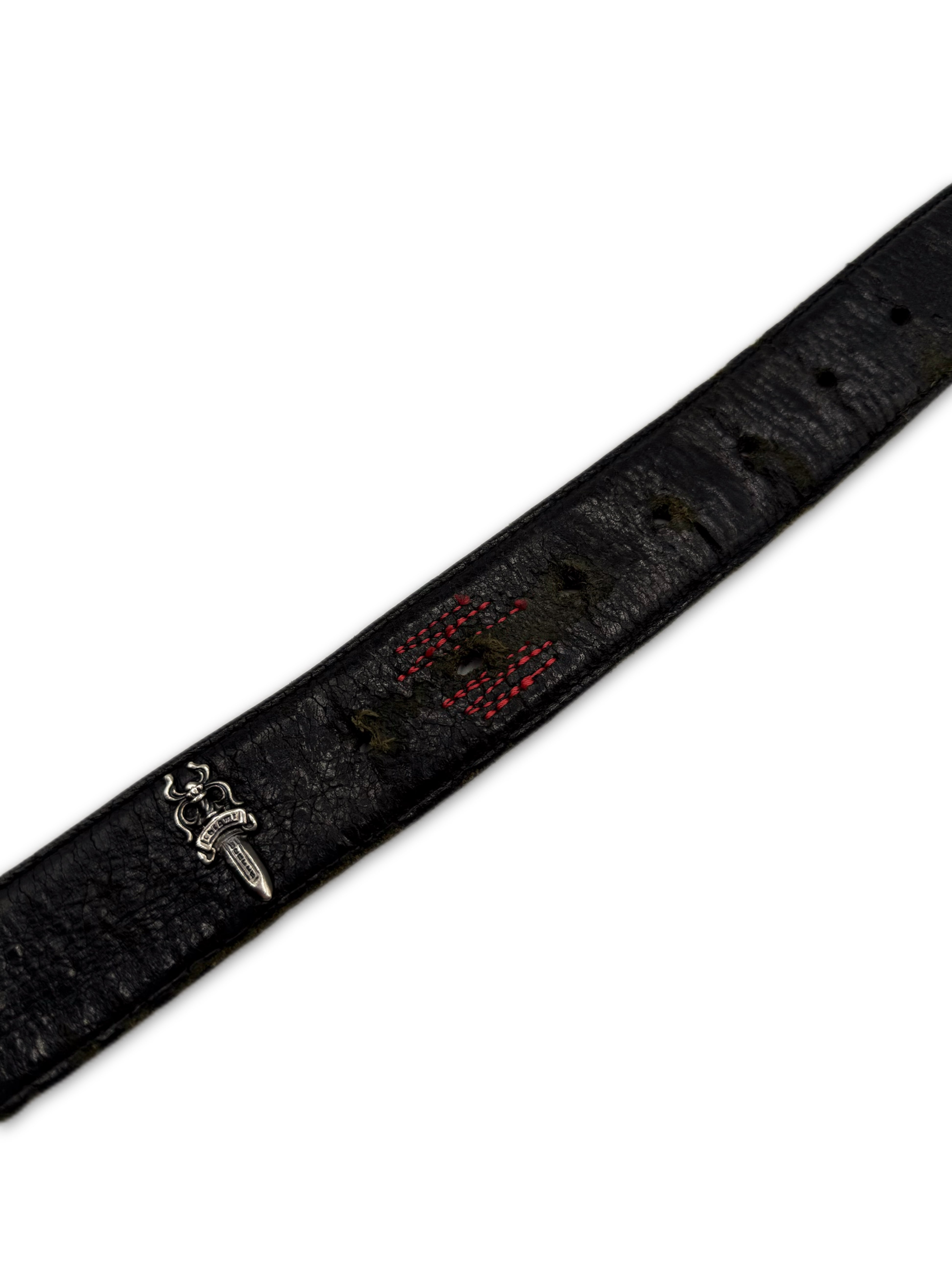 Chrome Hearts Loaded Dagger .925 Silver Leather Belt Strap