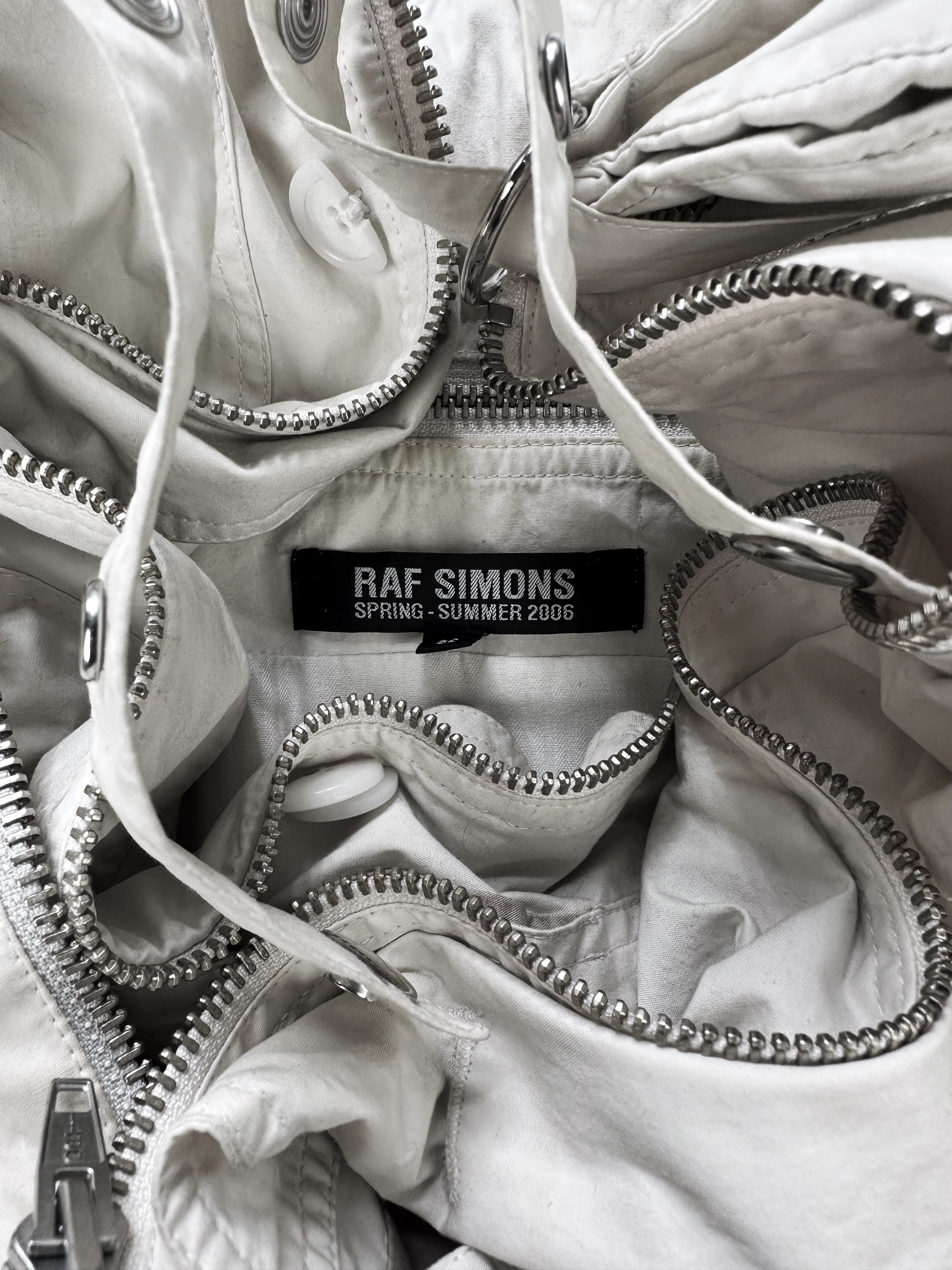 SS06 Raf Simons ‘Icarus Surgit’ White Parachute Cargo Jacket