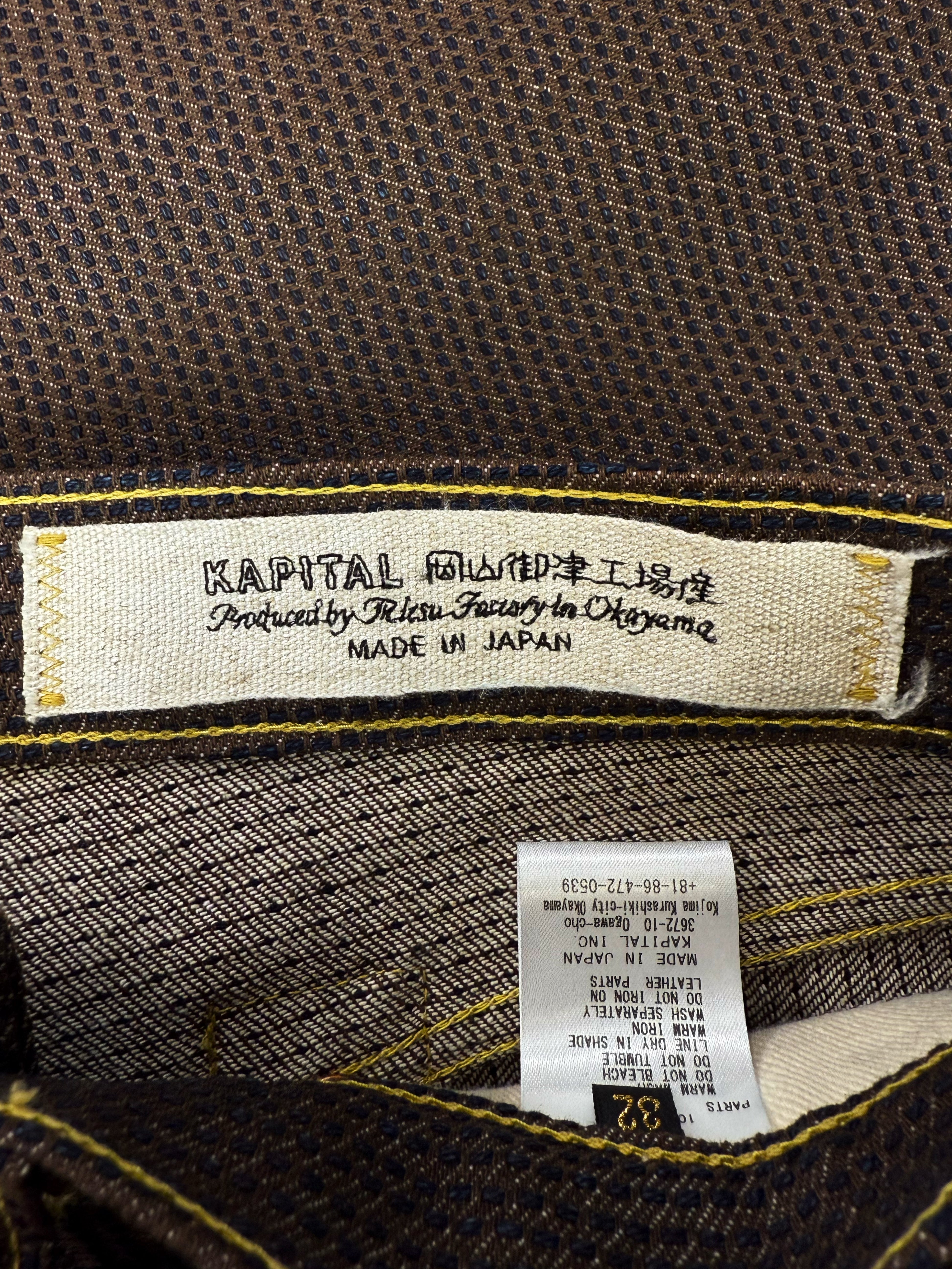 Kapital ‘Century’ Monkey Cisco Brown Boot Cut Heavy Weight Denim