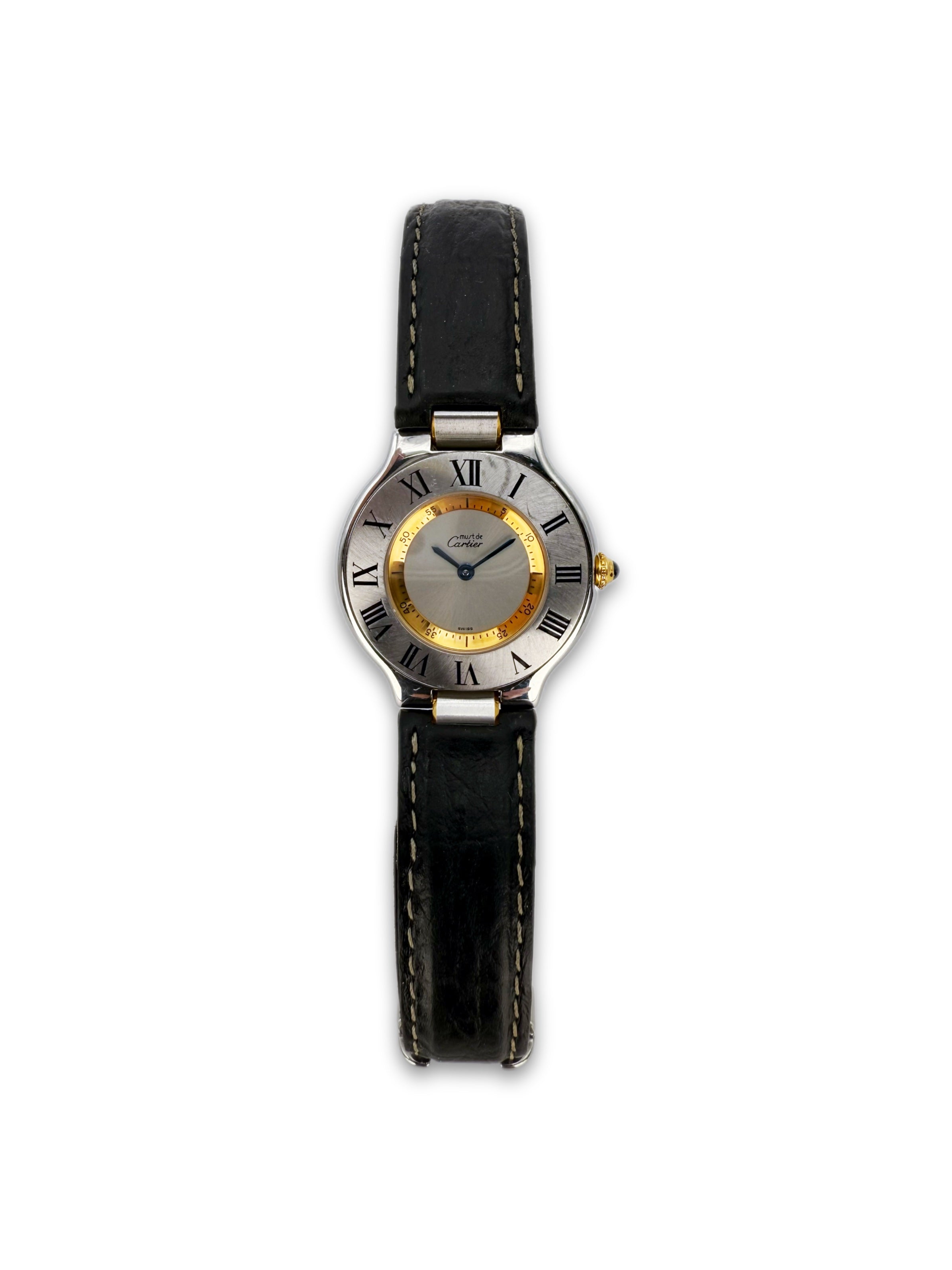 Must de Cartier ref. 1330 Quartz 28mm Gold/Silver Wristwatch