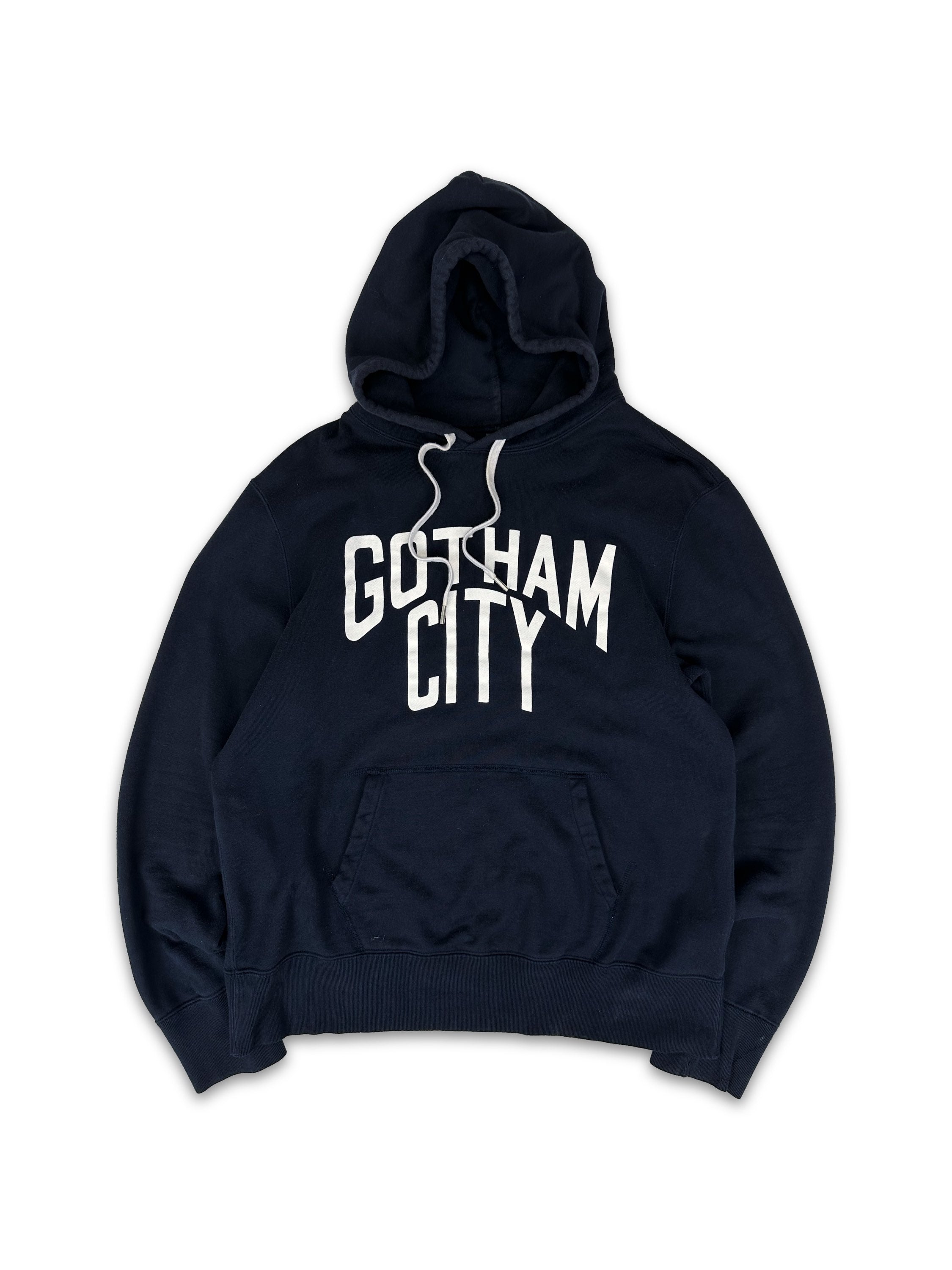 00s Number (N)ine ‘Gotham City’ Navy Blue Slogan Hoodie
