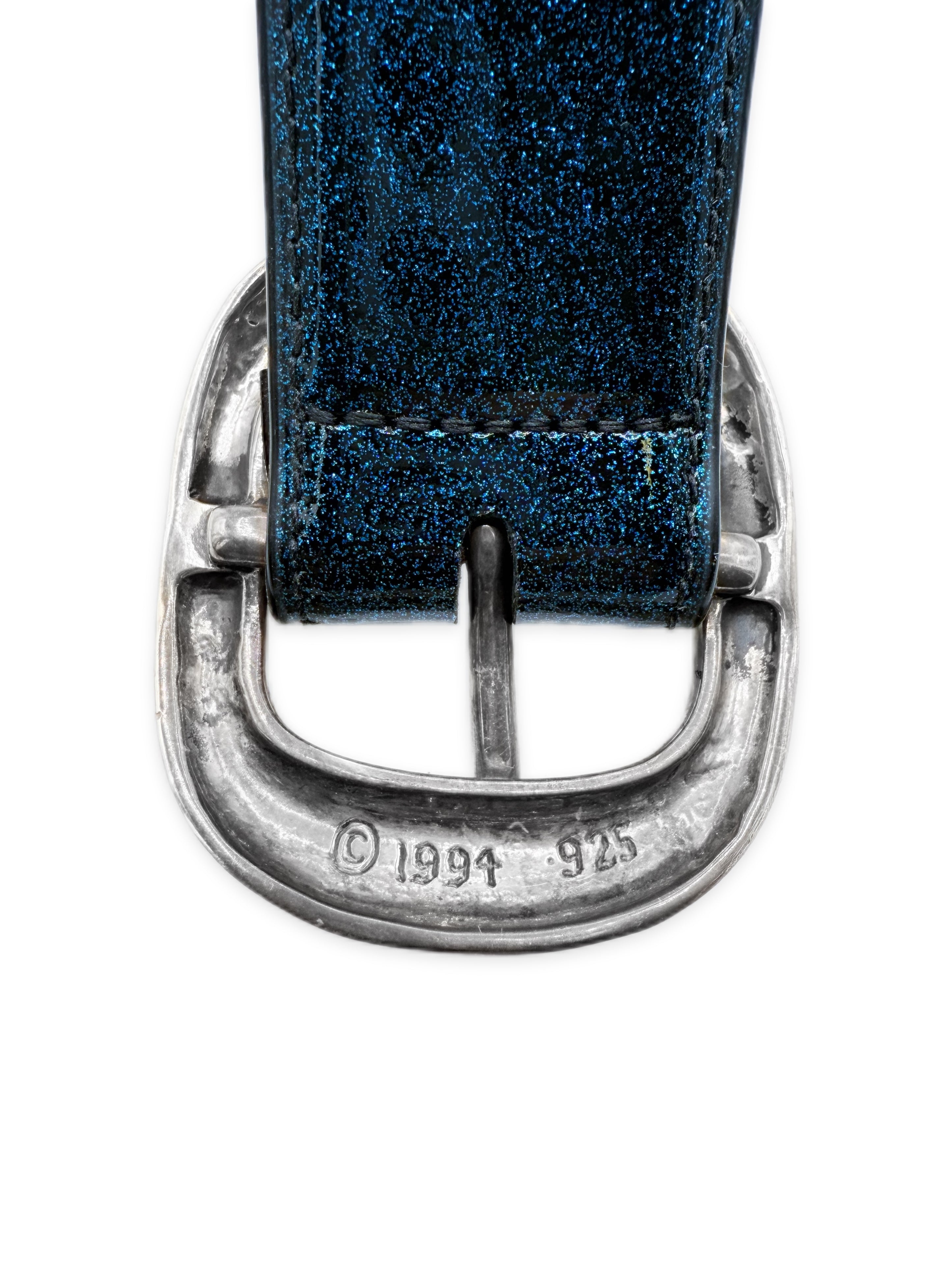 Chrome Hearts Galaxy Gunslinger St Barths Exclusive Blue Leather Belt