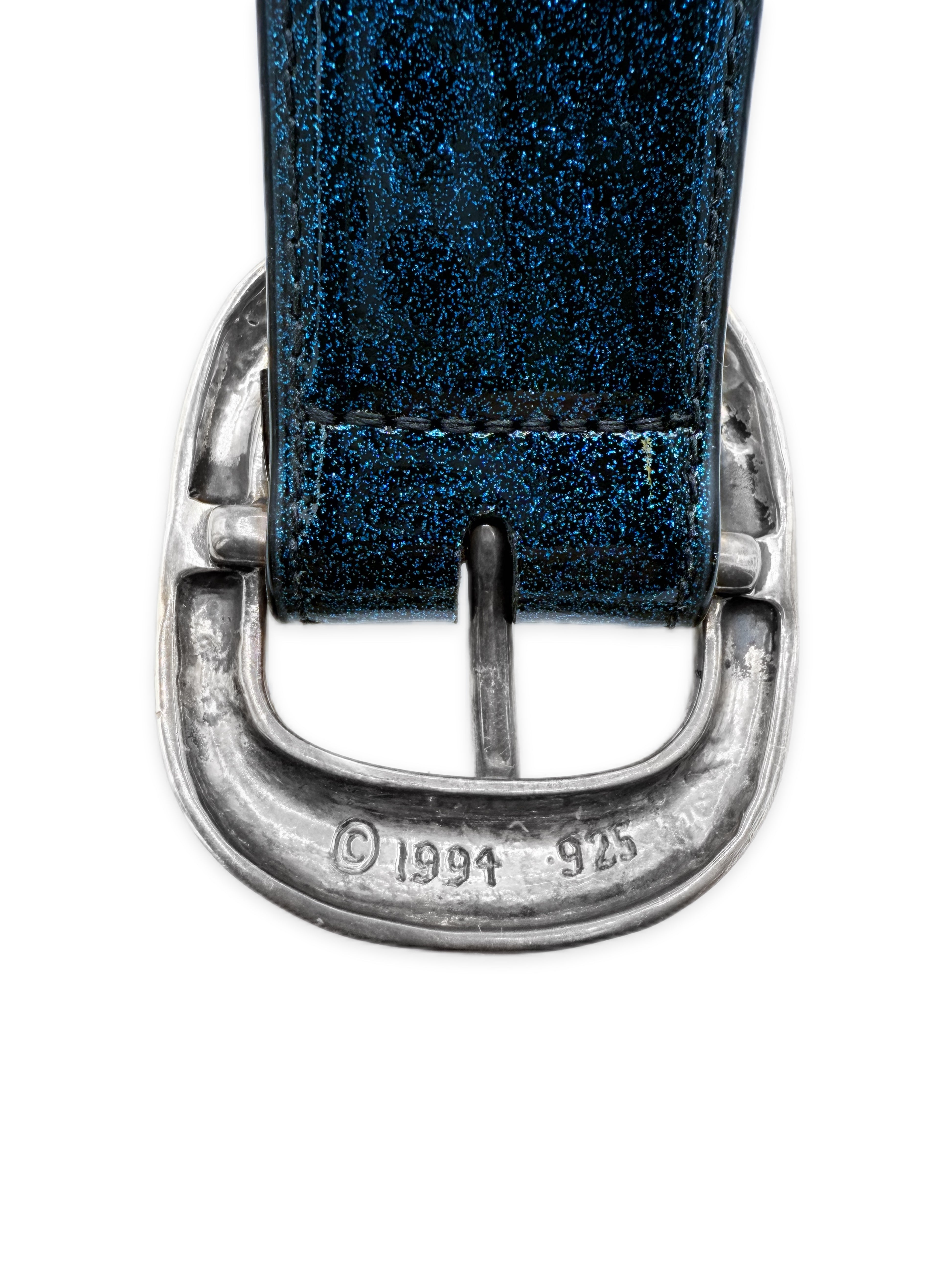 Chrome Hearts Galaxy Gunslinger St Barths Exclusive Blue Leather Belt
