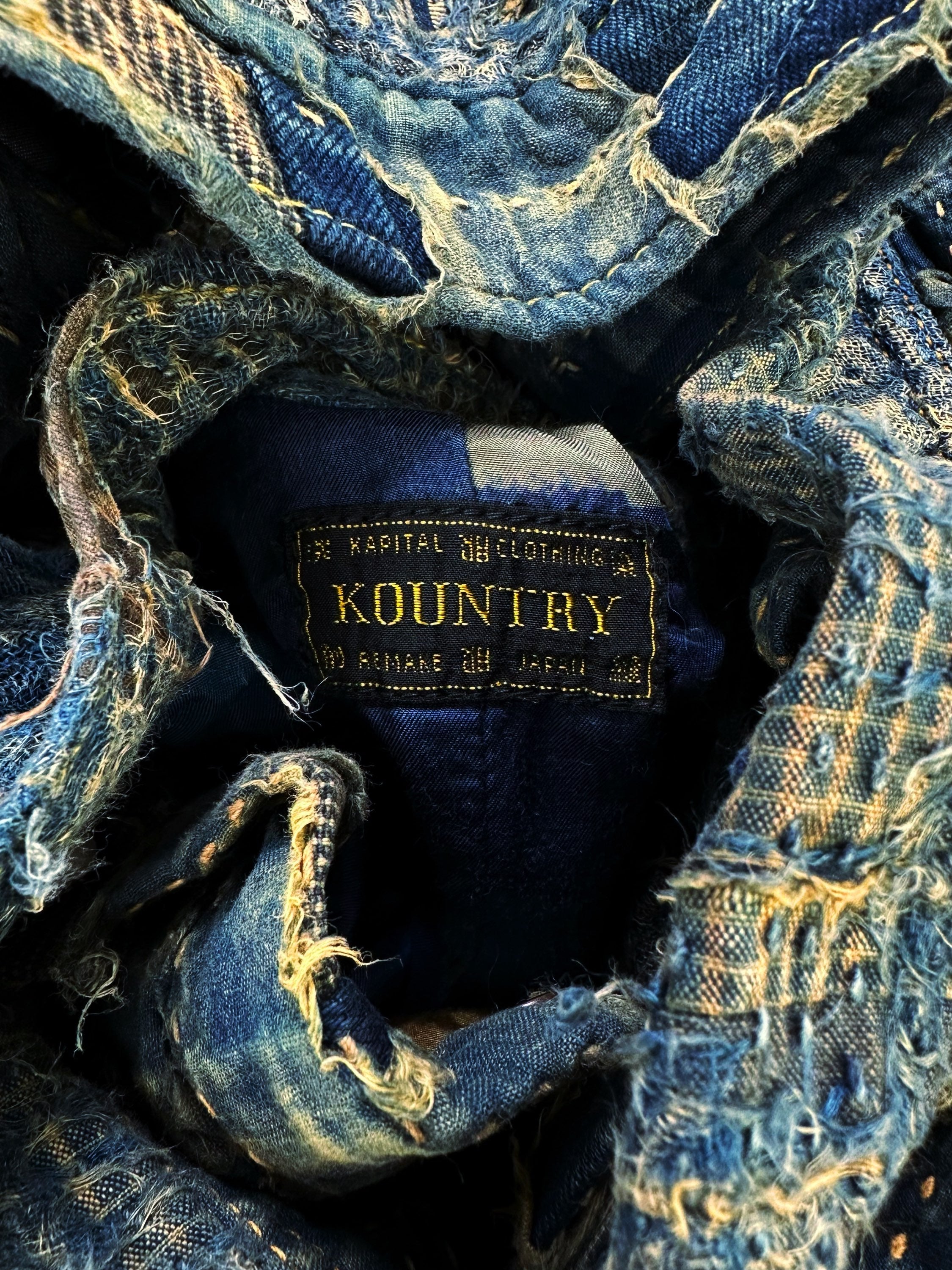 AW24 Kapital ‘Spring 1st’ Boro Stitch Blue Denim Trucker Jacket