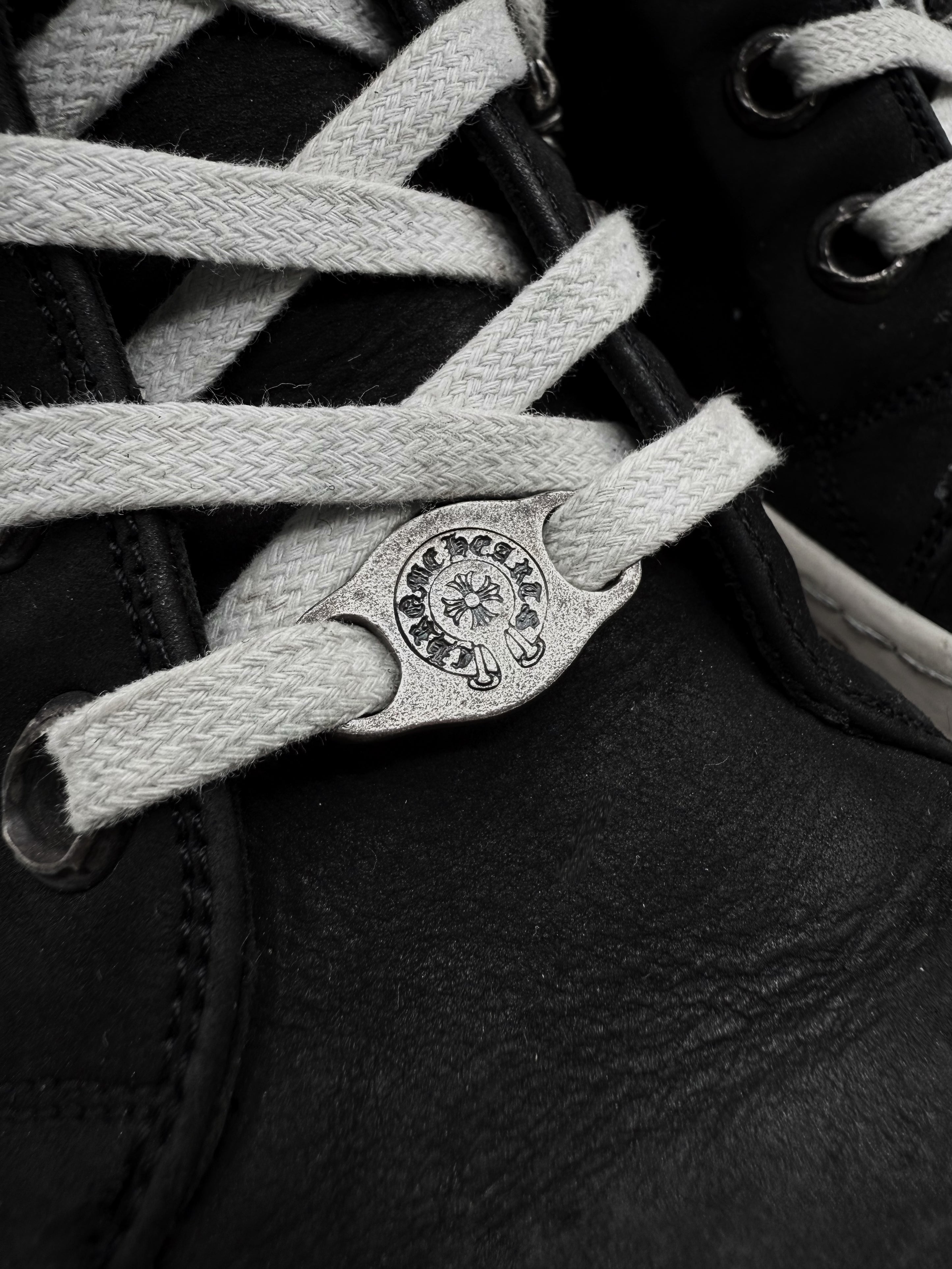 Chrome Hearts x Rick Owens Dagger Zip Black Leather Ramone Sneakers
