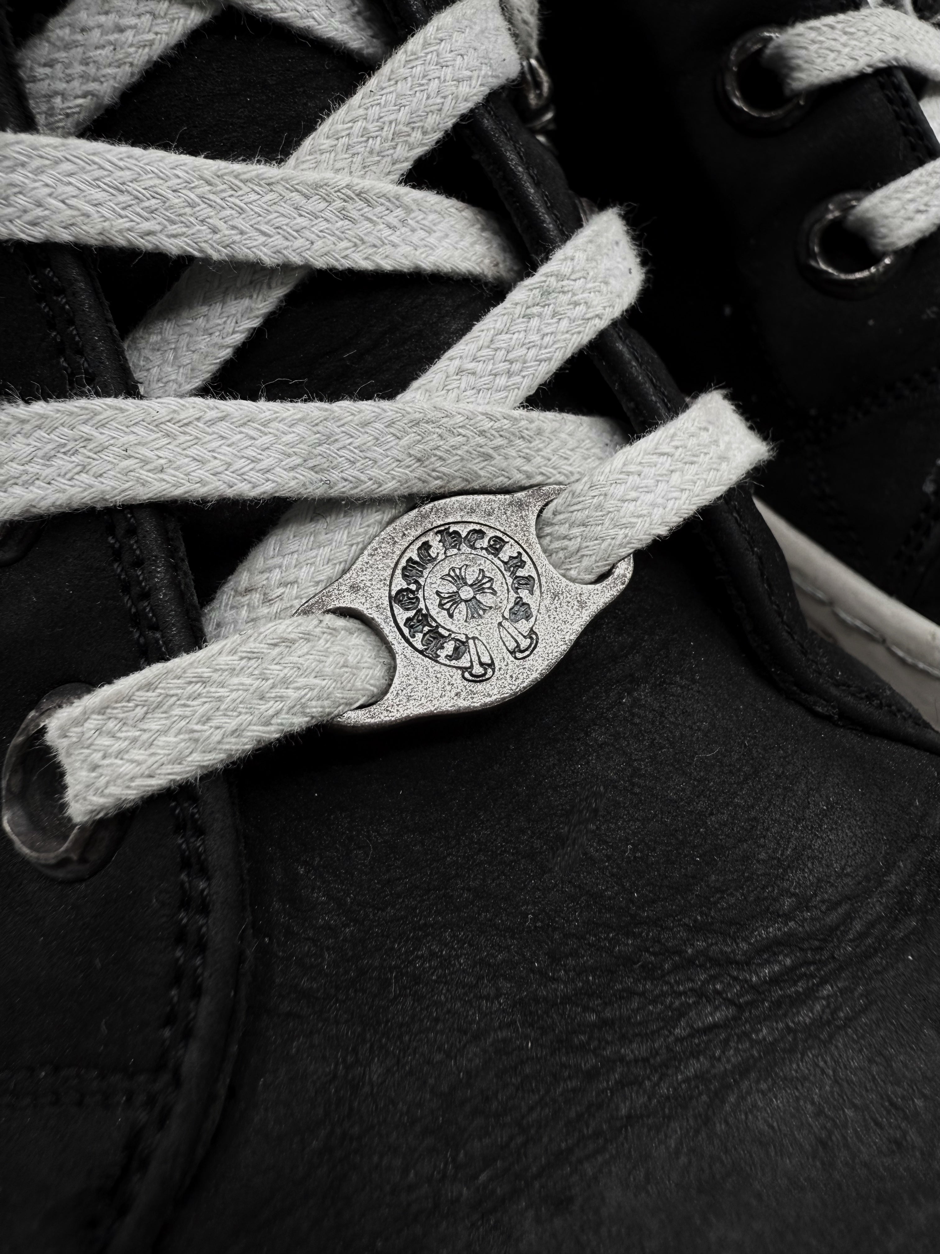 Chrome Hearts x Rick Owens Dagger Zip Black Leather Ramone Sneakers