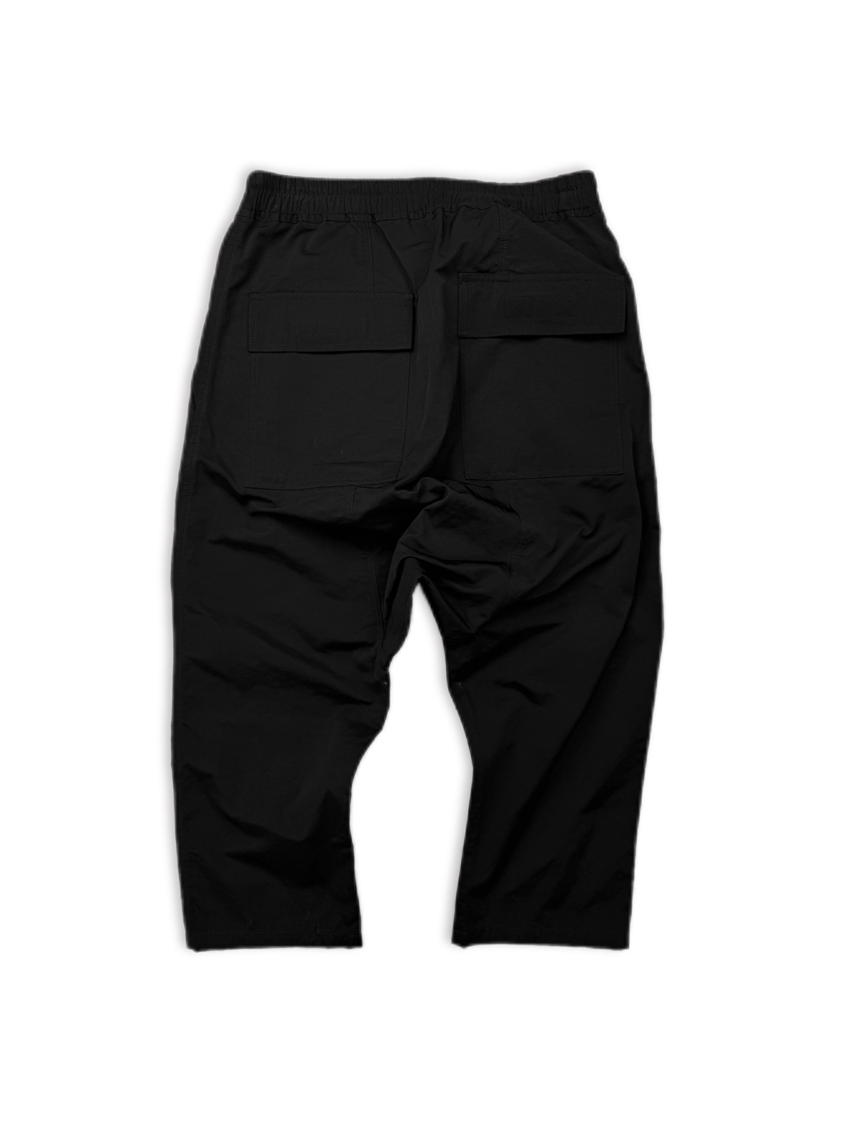 Rick Owens Cropped 3/4 Length Black Nylon Elasticated Pants