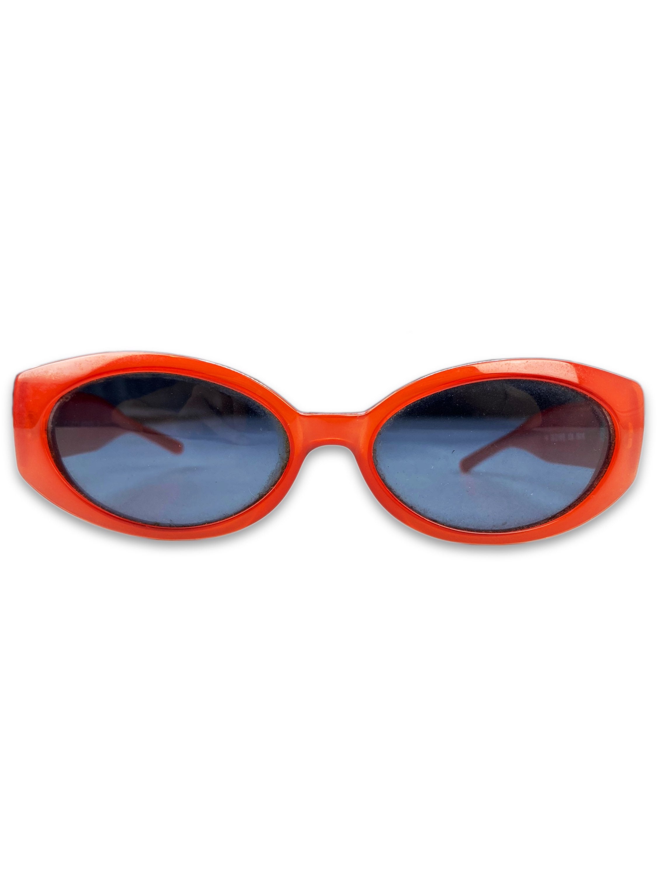Gucci GG Blue Tint Oval Frame Sunglasses