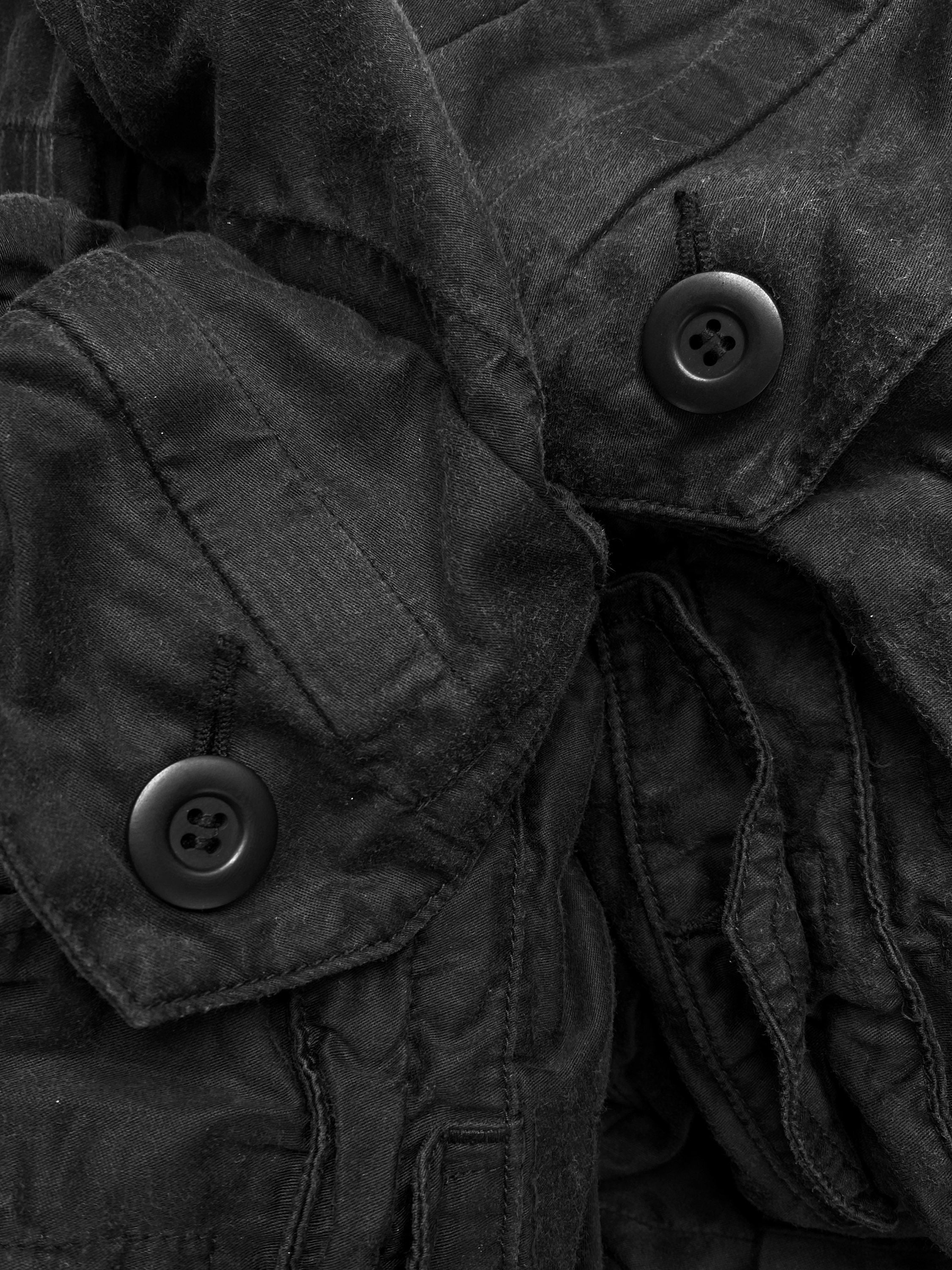 SS10 Julius Black Oversized Gas Mask Cargo Pants