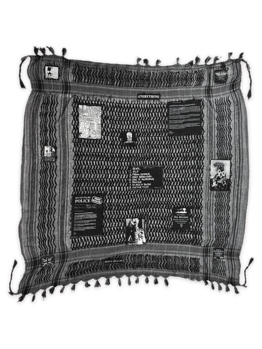 AW01 Raf Simons Riot Riot Riot Patched Black Keffiyeh Scarf