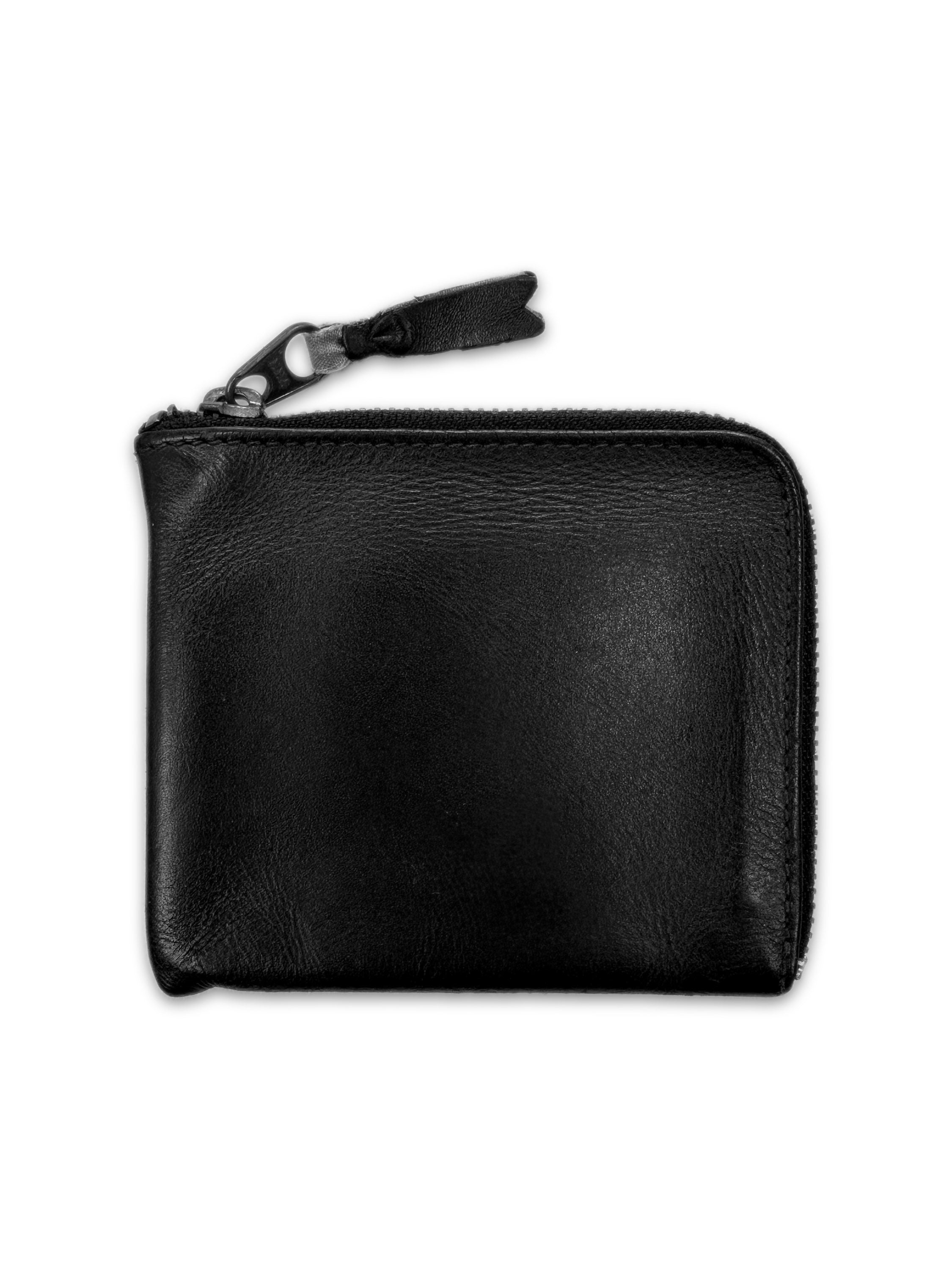 00s Comme des Garçons Square Zip Black Leather Card Holder