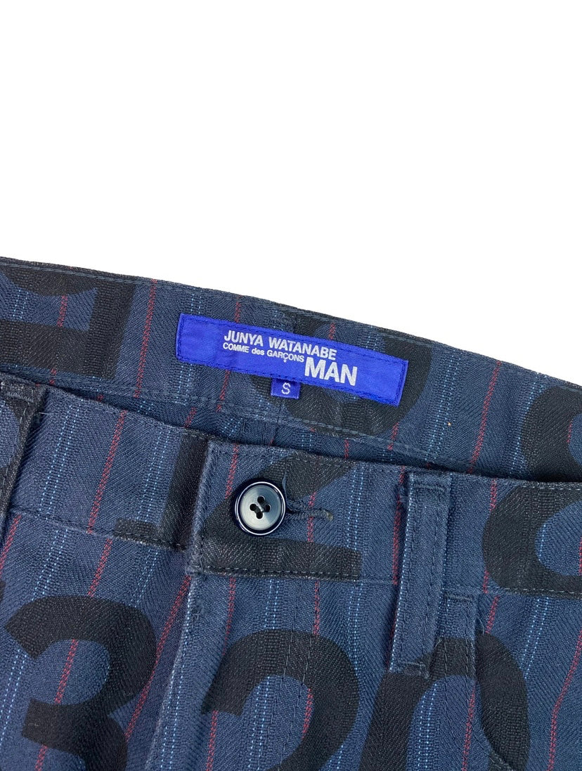 SS03 Junya Watanabe Man “Numbers” Monogram Trousers