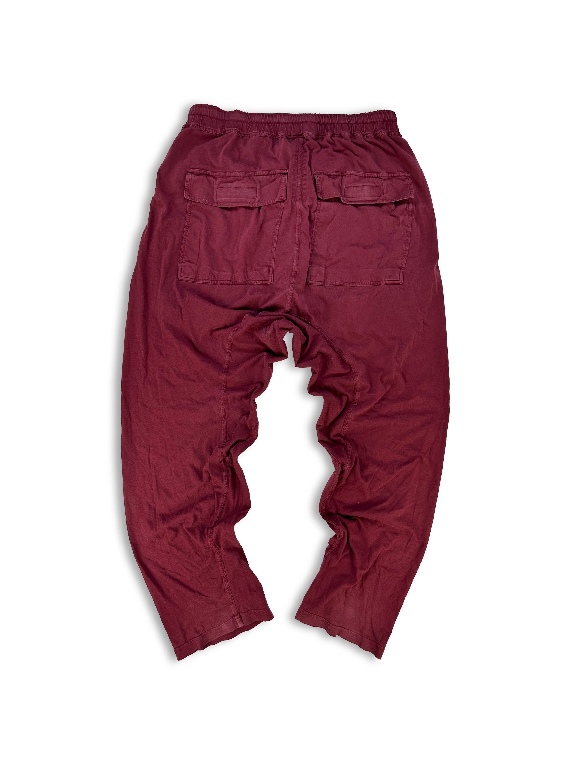 Rick Owens Muted Red Drawstring Sweat Pants