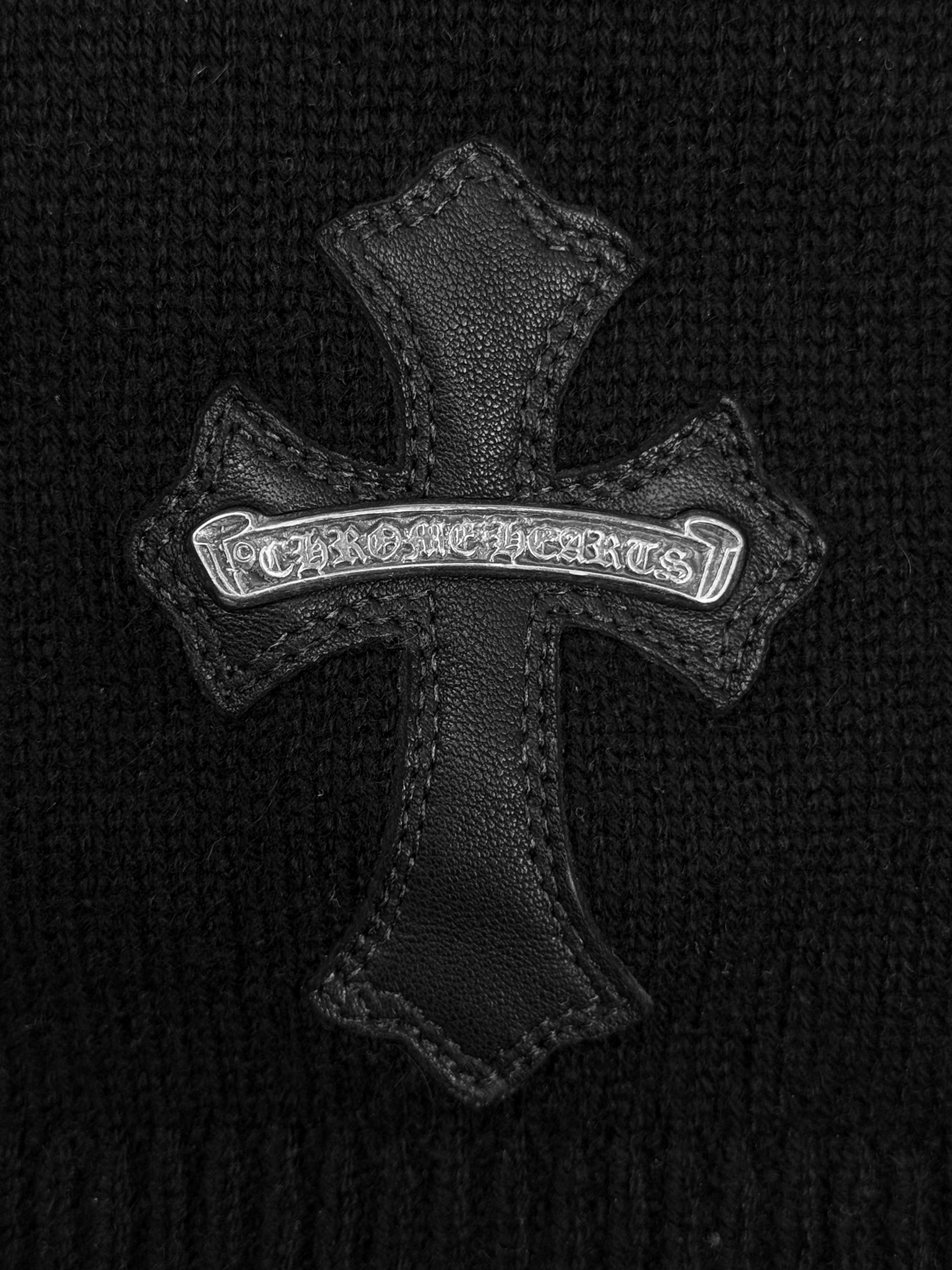 Chrome Hearts Cashmere Triple Cross Patch Scroll Logo Hoodie
